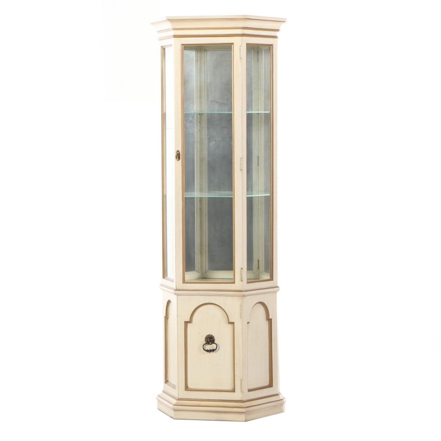 American of Chicago Cream-Painted and Parcel-Gilt Display Cabinet