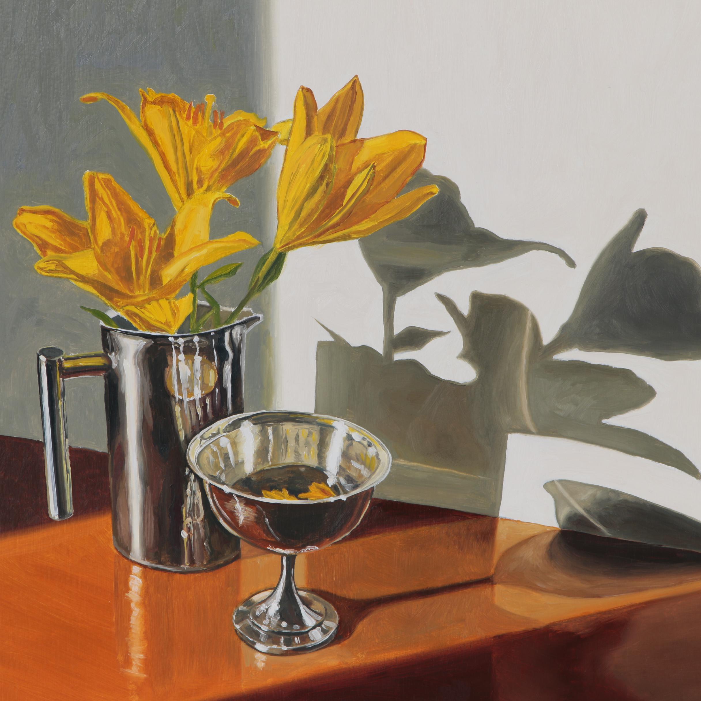 Peter Lentini Still Life Oil Painting "Three Lilies"