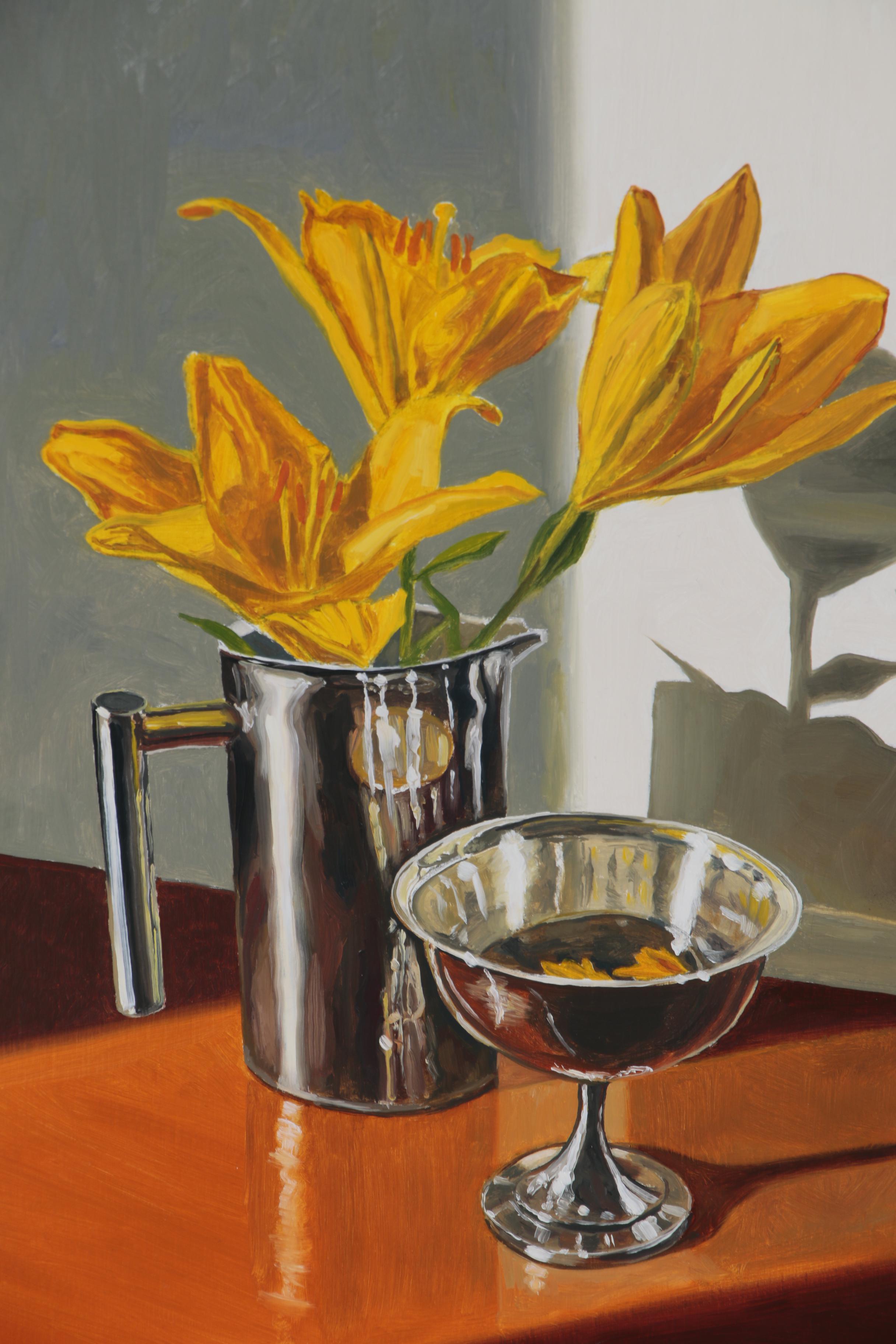 Peter Lentini Still Life Oil Painting "Three Lilies"