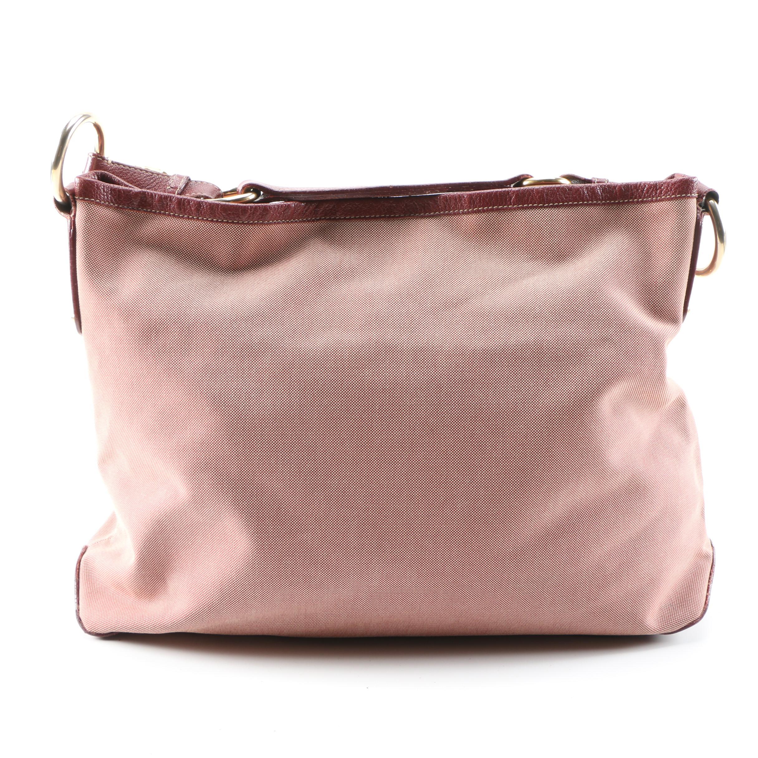 Prada Canapa Logo Garde Canvas and Leather Hobo Bag