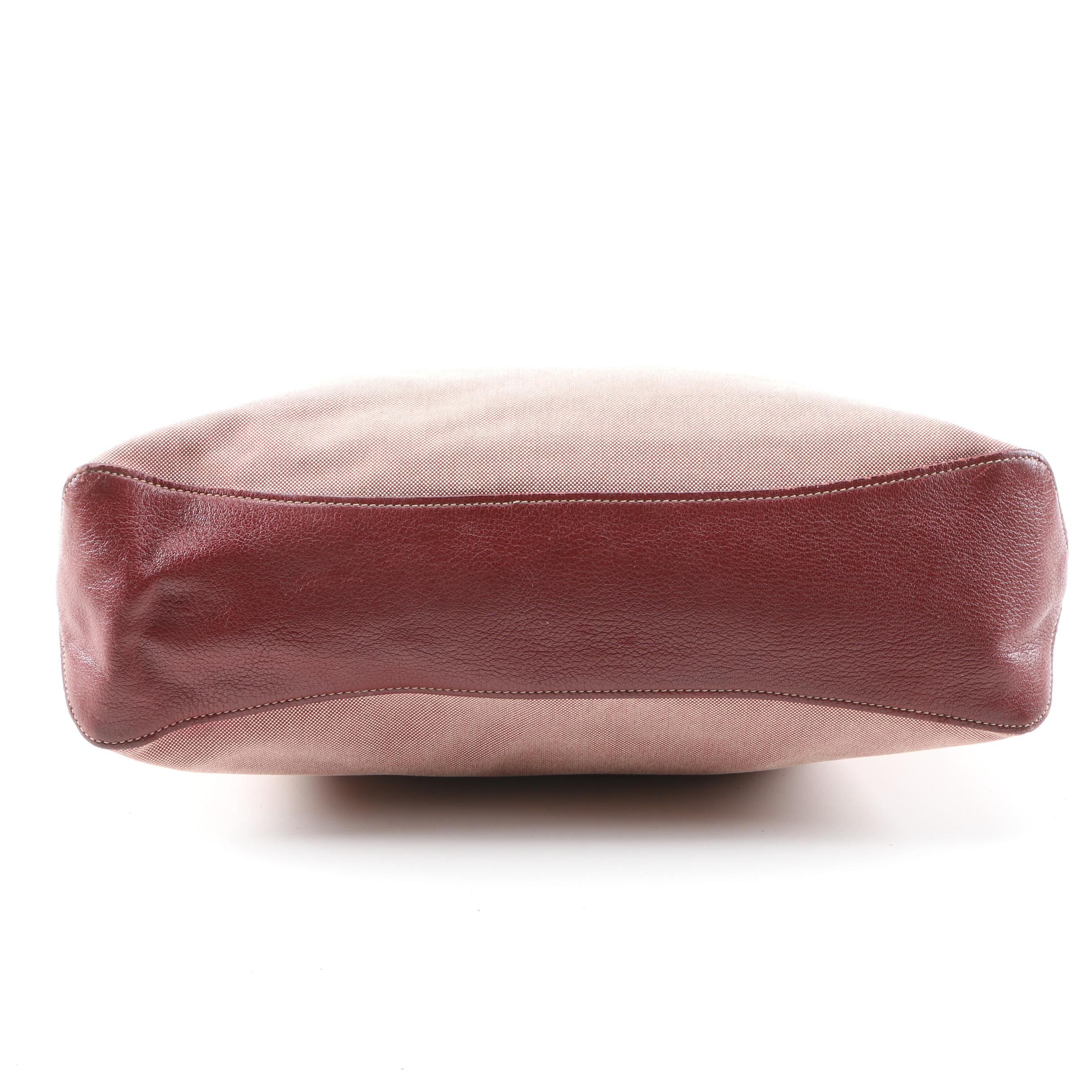 Prada Canapa Logo Garde Canvas and Leather Hobo Bag