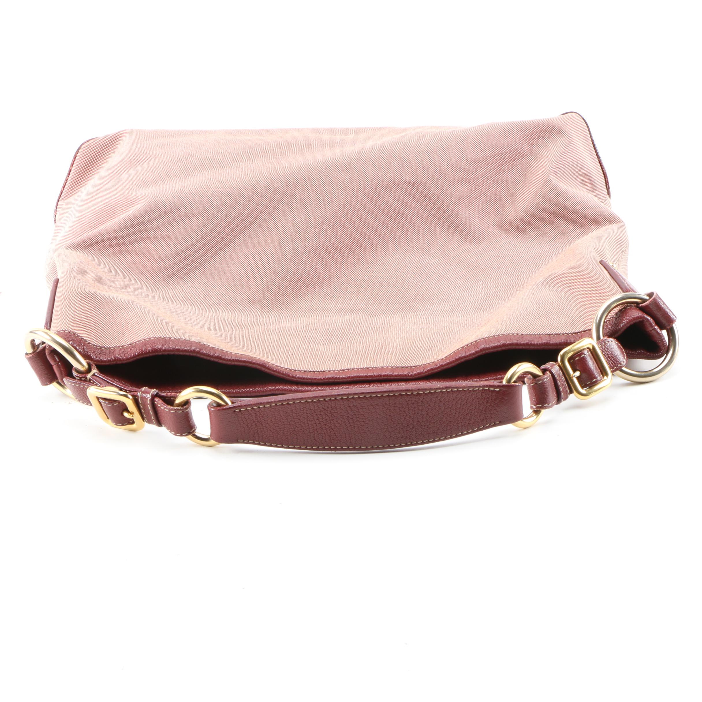 Prada Canapa Logo Garde Canvas and Leather Hobo Bag