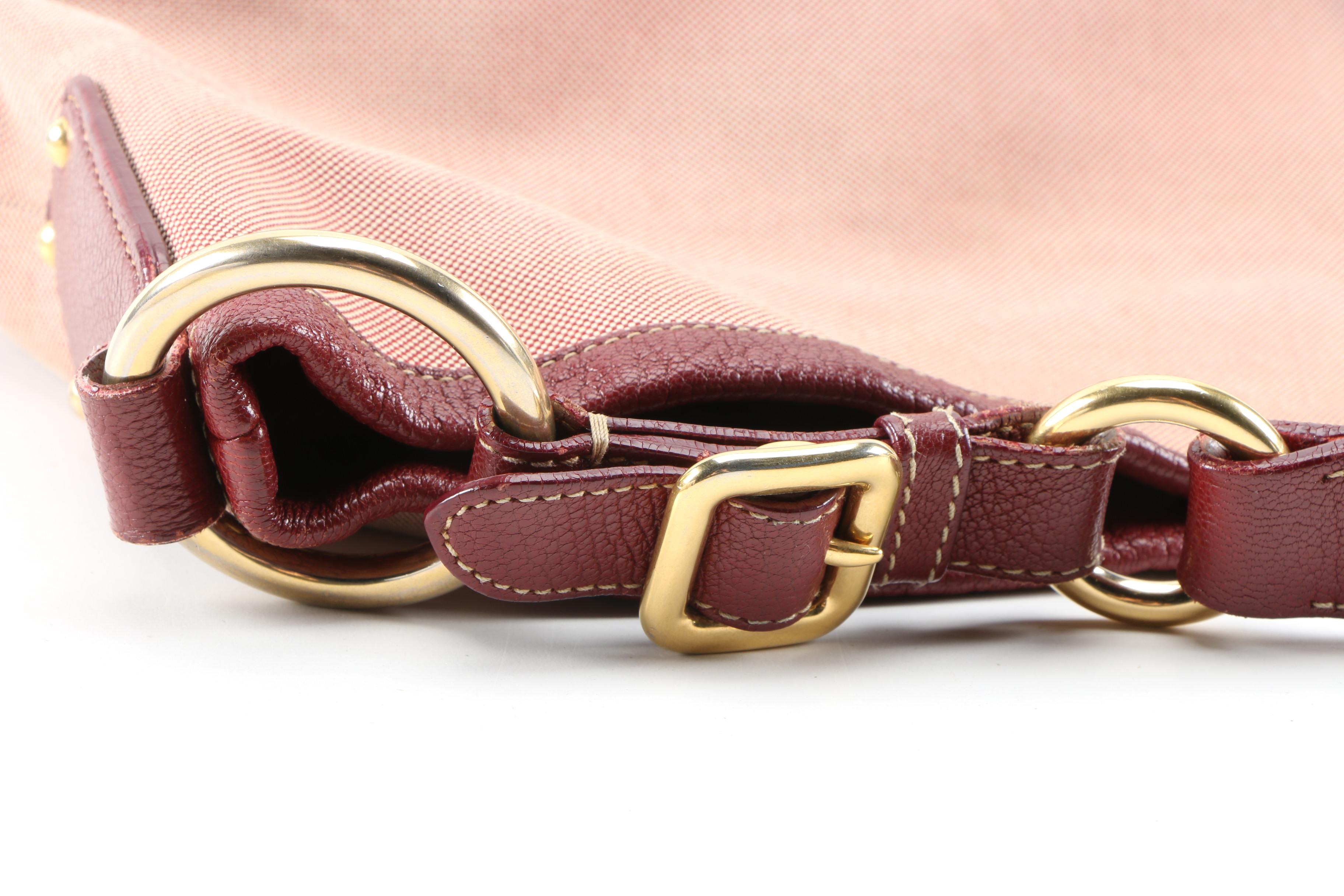 Prada Canapa Logo Garde Canvas and Leather Hobo Bag