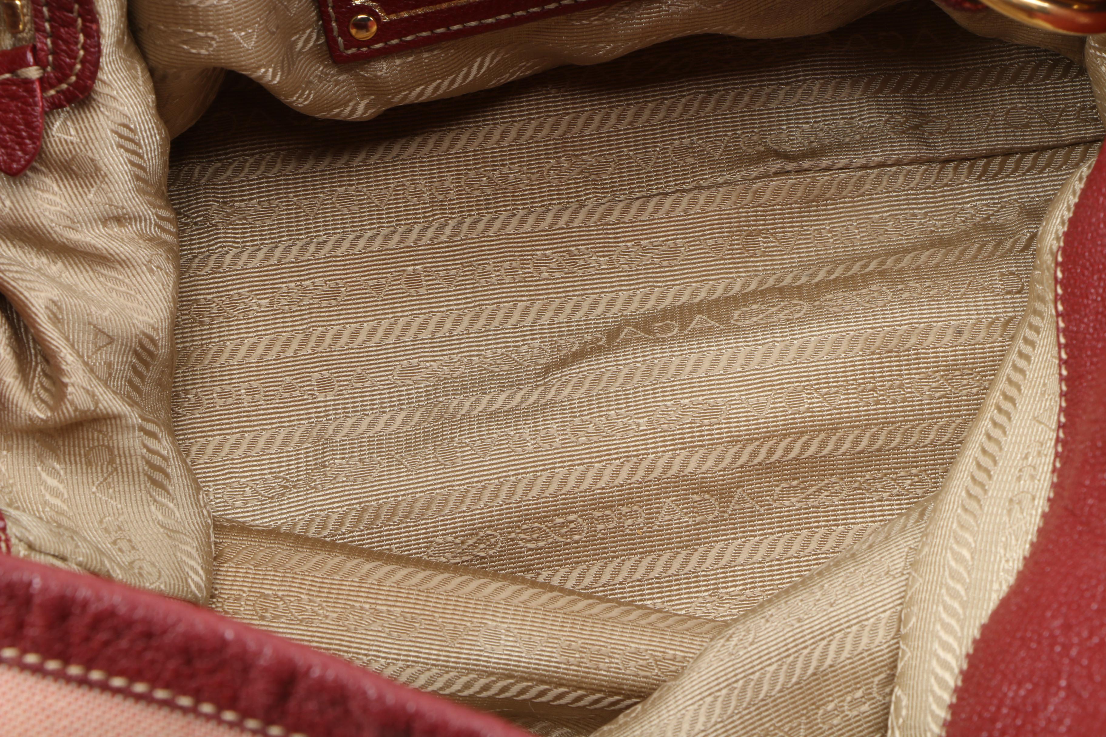 Prada Canapa Logo Garde Canvas and Leather Hobo Bag