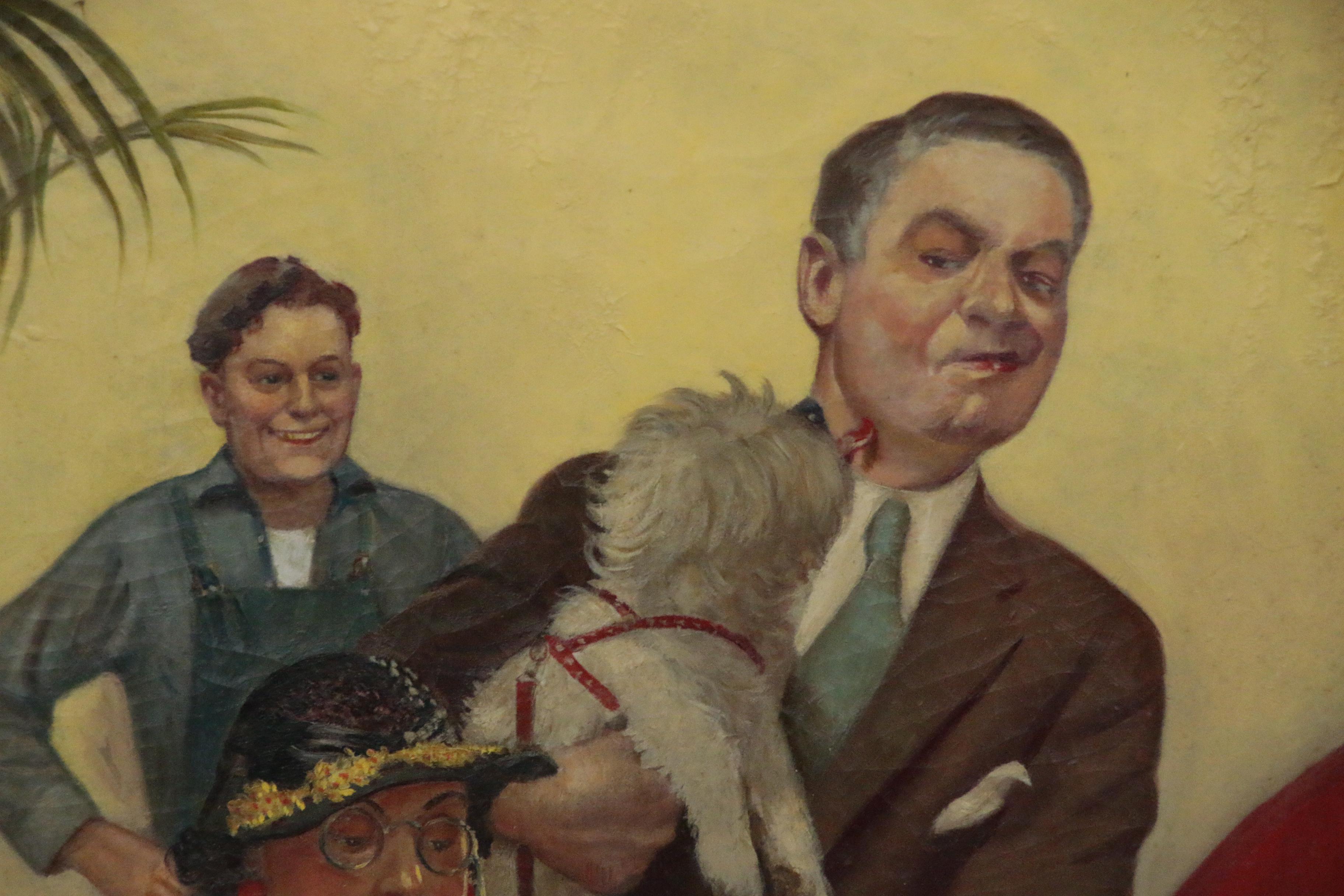 Robert Robinson Preliminary Oil Illustration with 1934 "Motor" Magazine