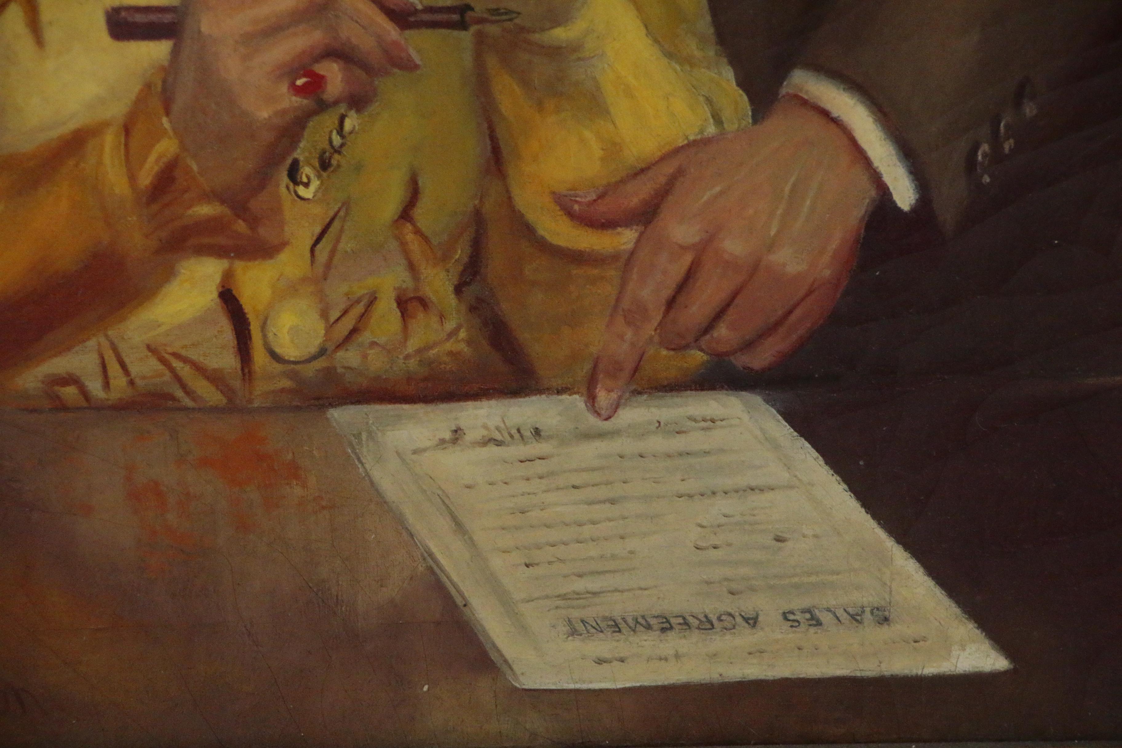 Robert Robinson Preliminary Oil Illustration with 1934 "Motor" Magazine