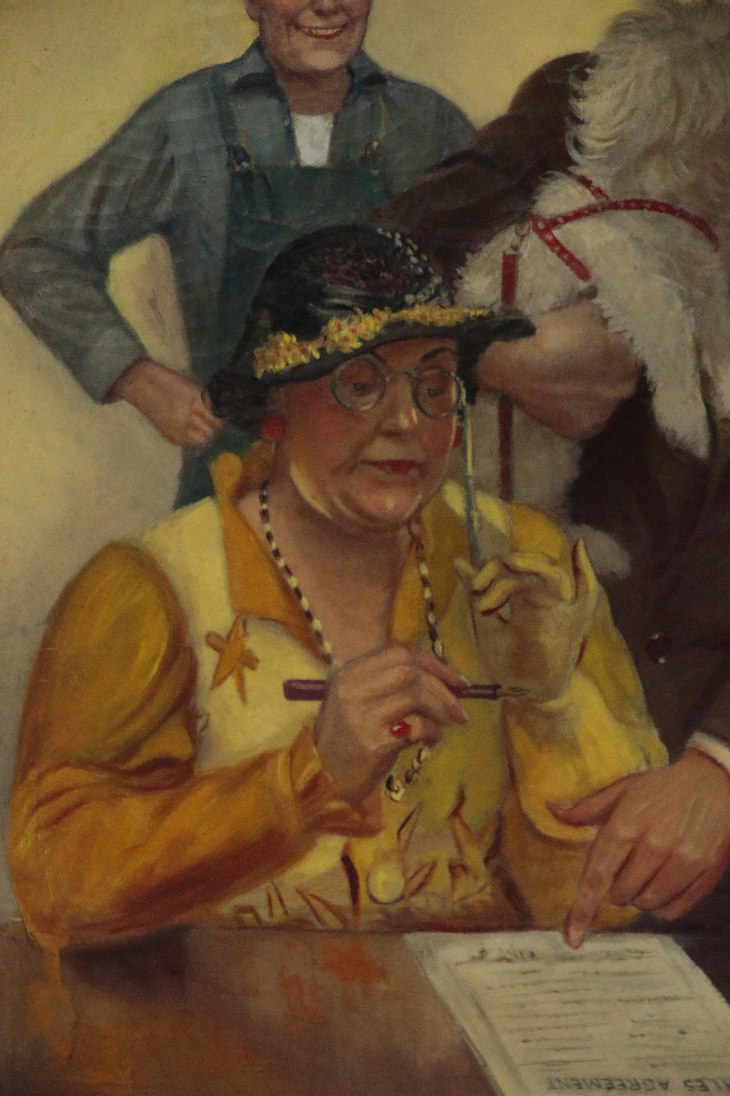 Robert Robinson Preliminary Oil Illustration with 1934 "Motor" Magazine