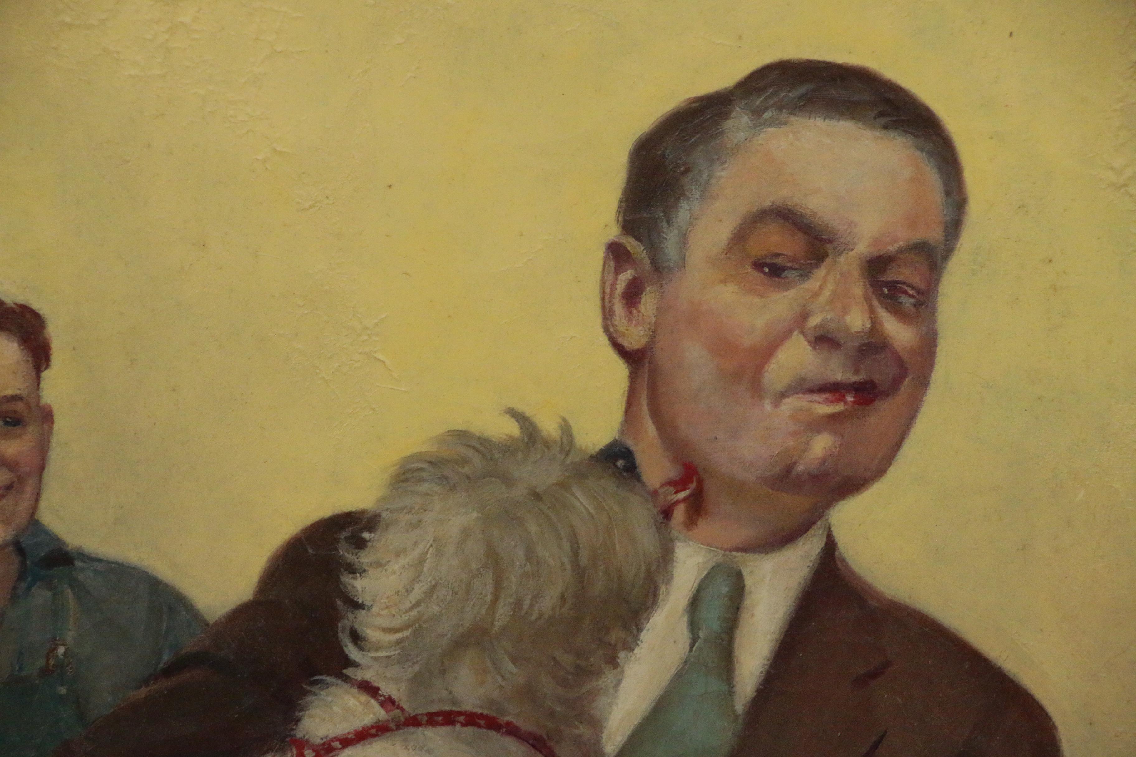 Robert Robinson Preliminary Oil Illustration with 1934 "Motor" Magazine