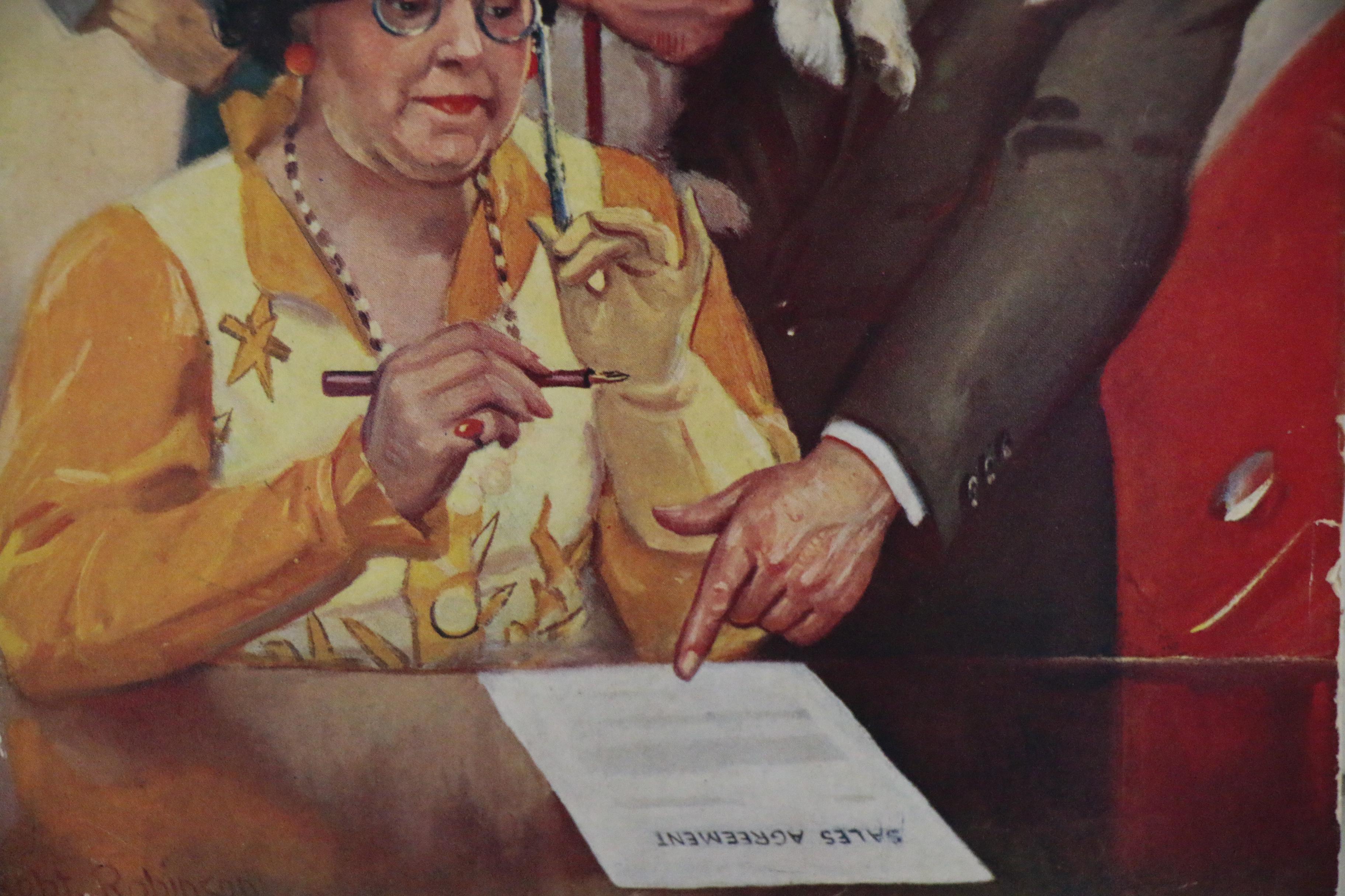 Robert Robinson Preliminary Oil Illustration with 1934 "Motor" Magazine