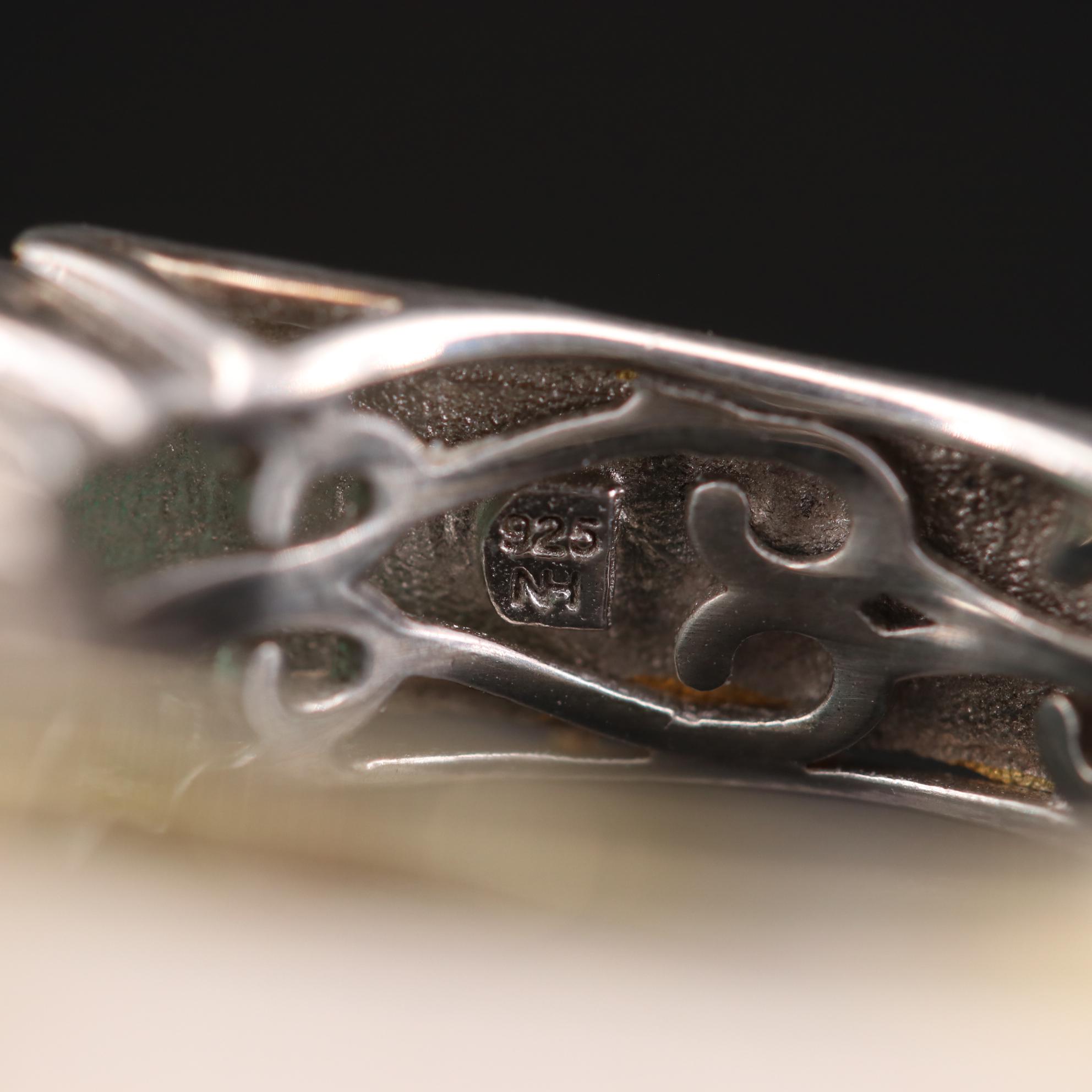 Sterling Silver Emerald Bar Ring