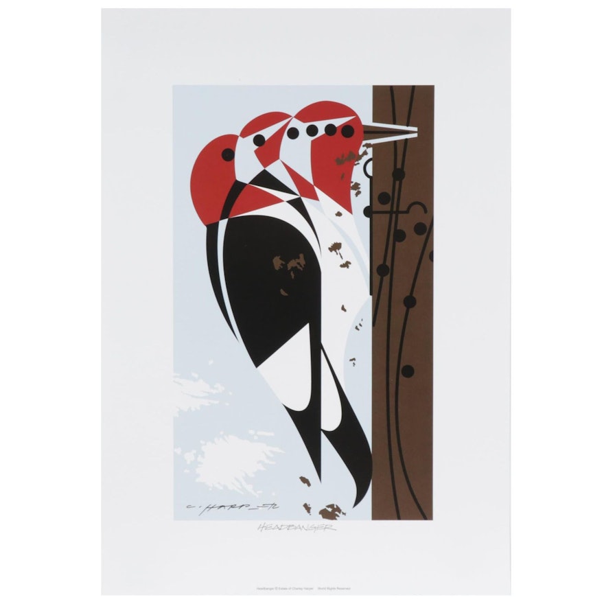 Offset Lithograph After Charley Harper "Headbanger"