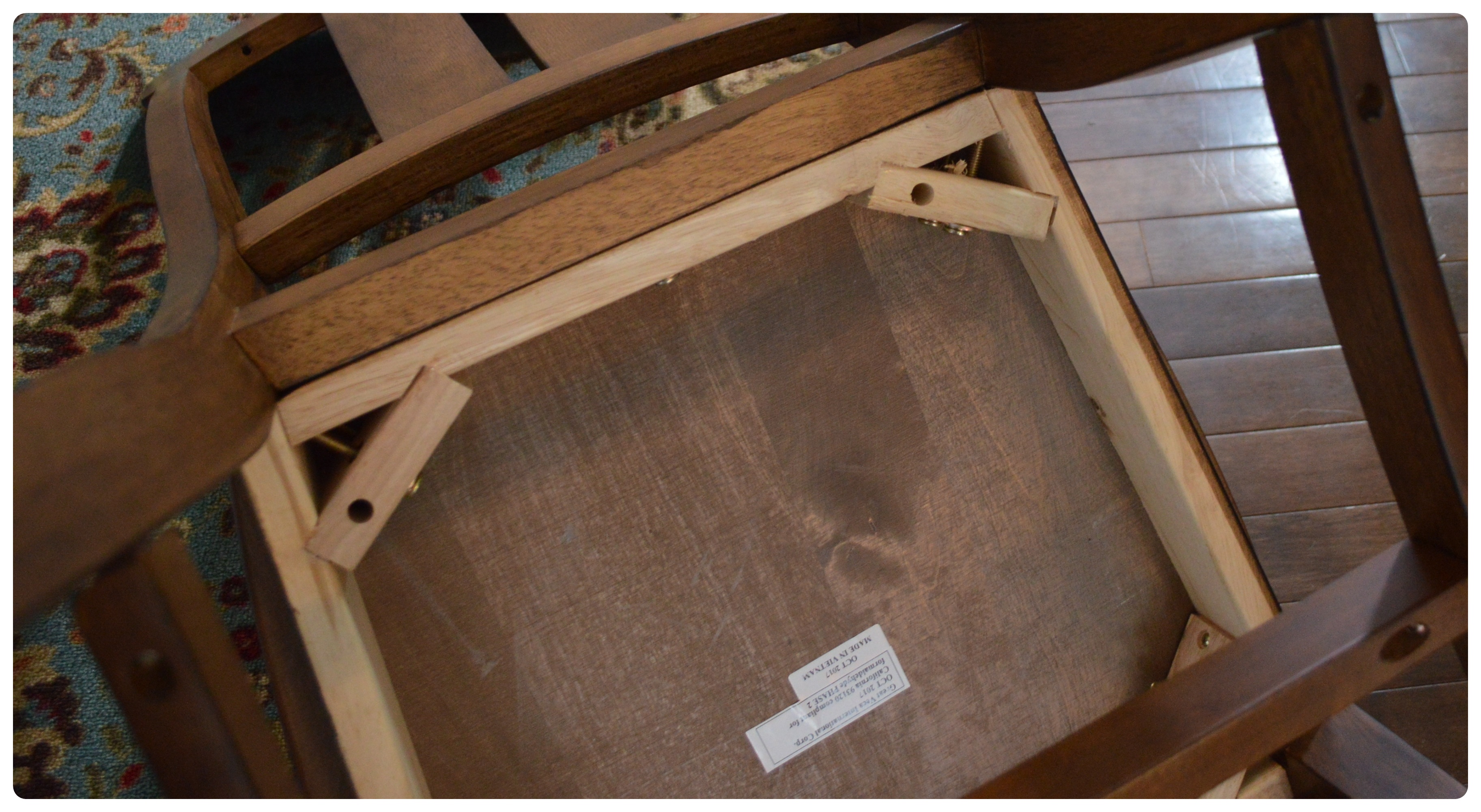 Great Veca Walnut Stained Distressed Wood and Metal Dining Table and Chairs