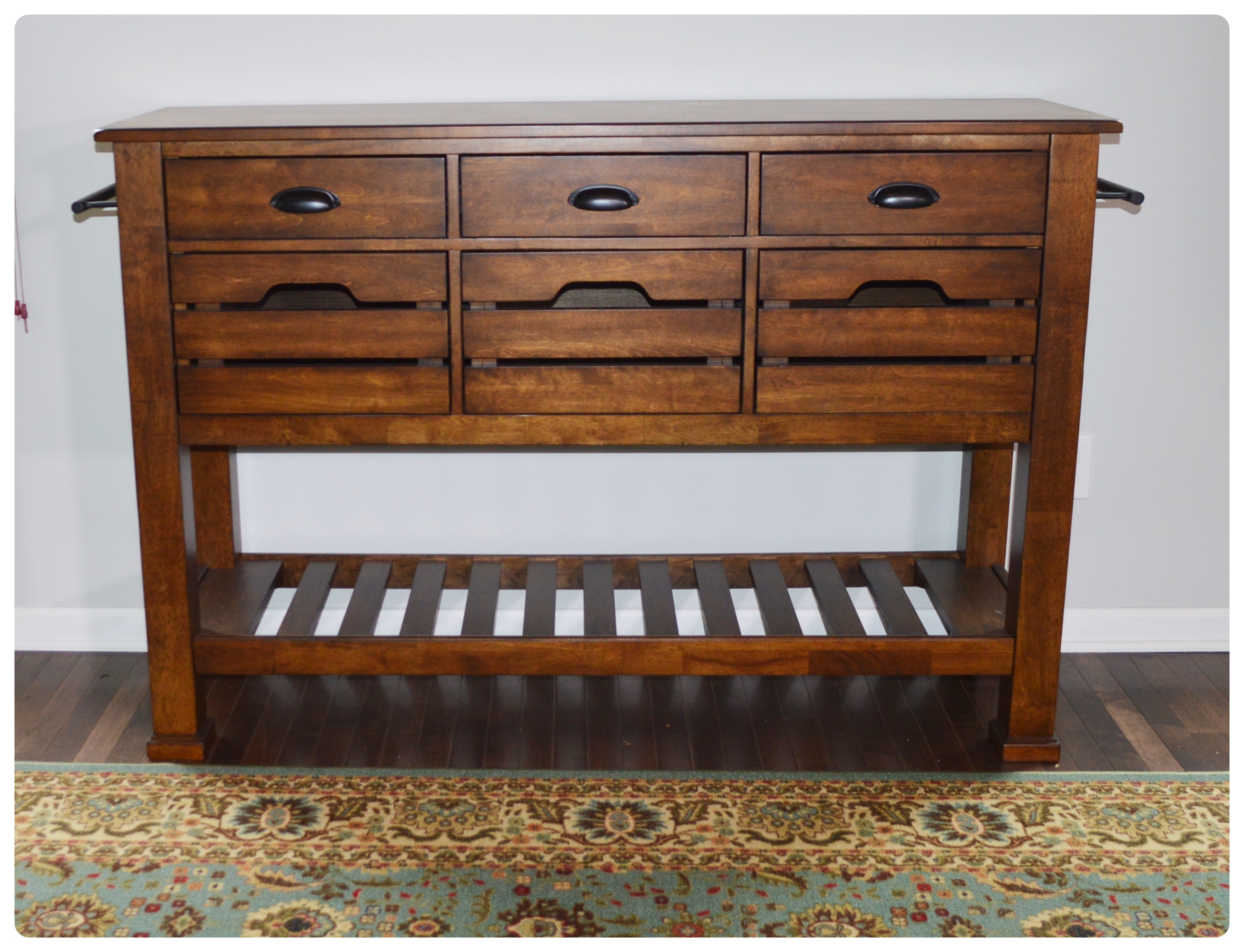 Great Veca Intl. Walnut Stained Distressed Wood Buffet