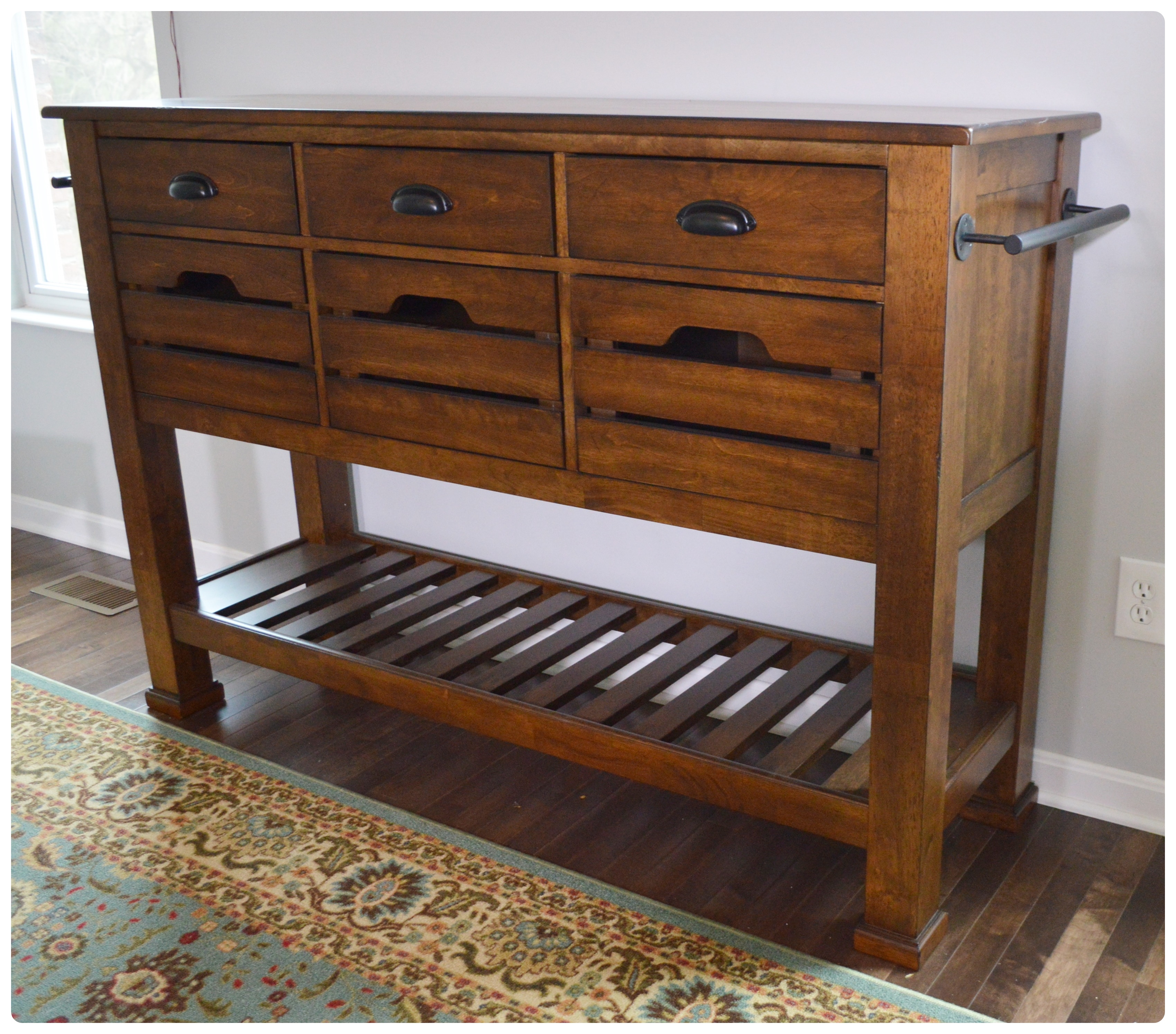 Great Veca Intl. Walnut Stained Distressed Wood Buffet