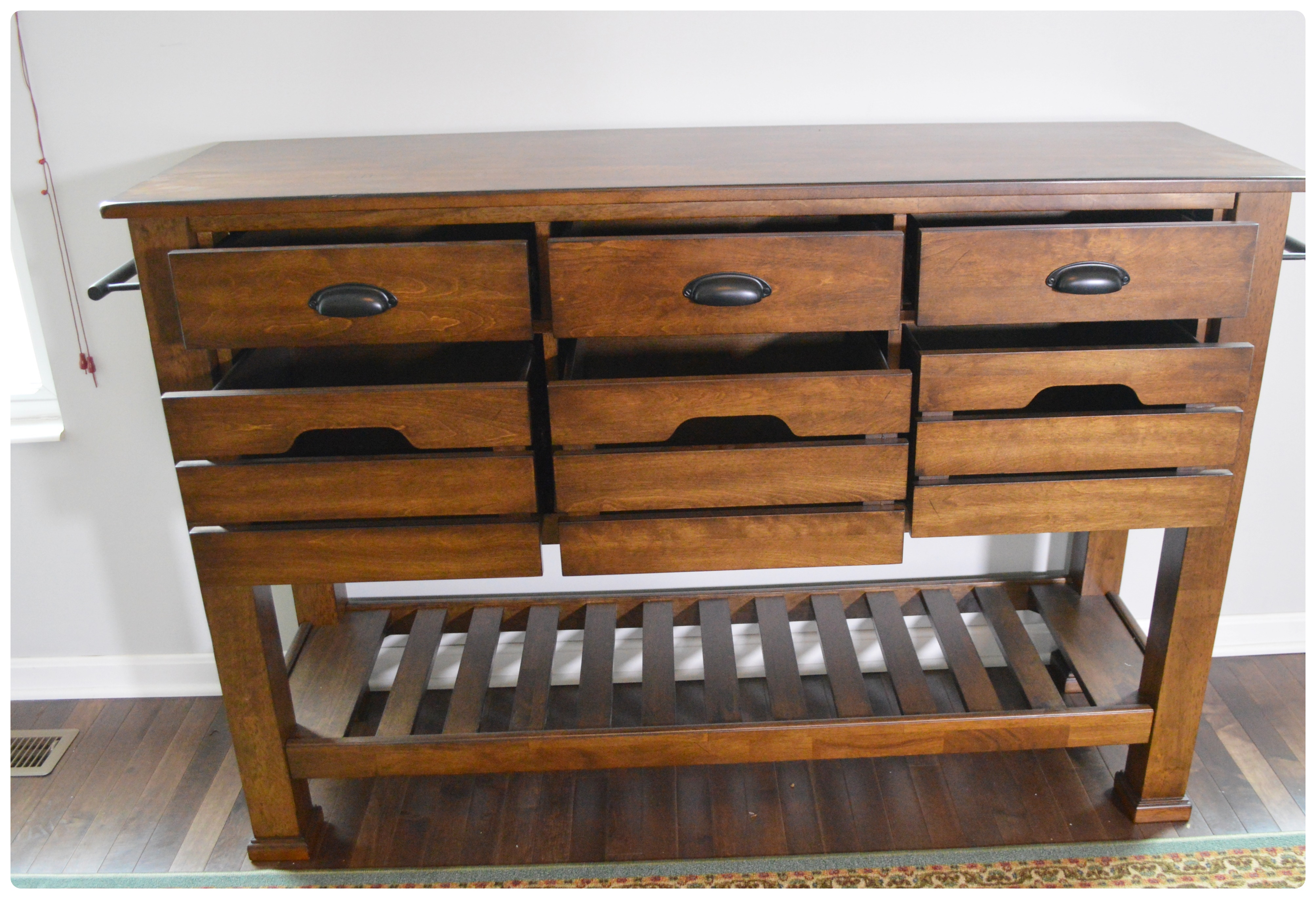 Great Veca Intl. Walnut Stained Distressed Wood Buffet