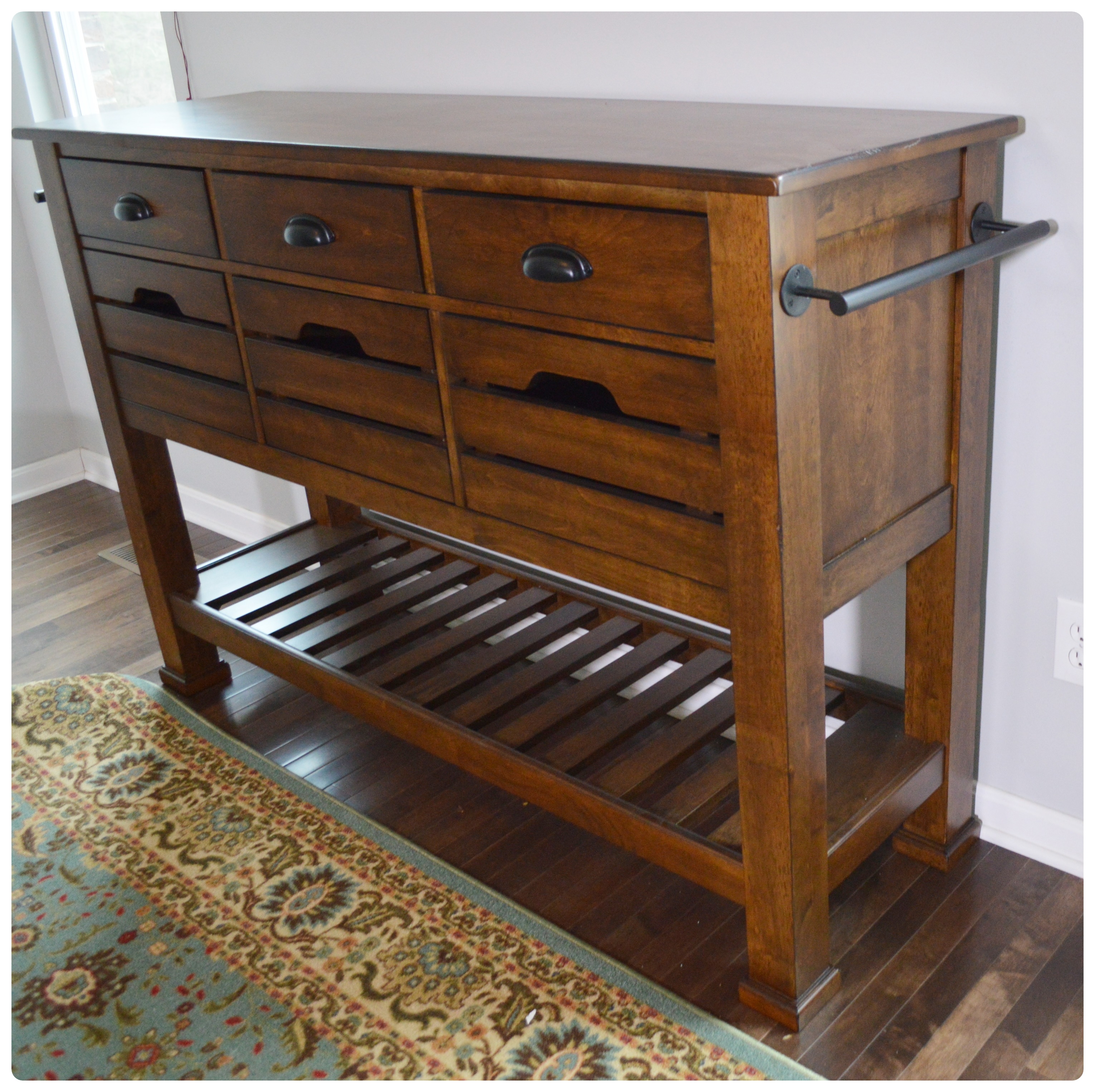 Great Veca Intl. Walnut Stained Distressed Wood Buffet