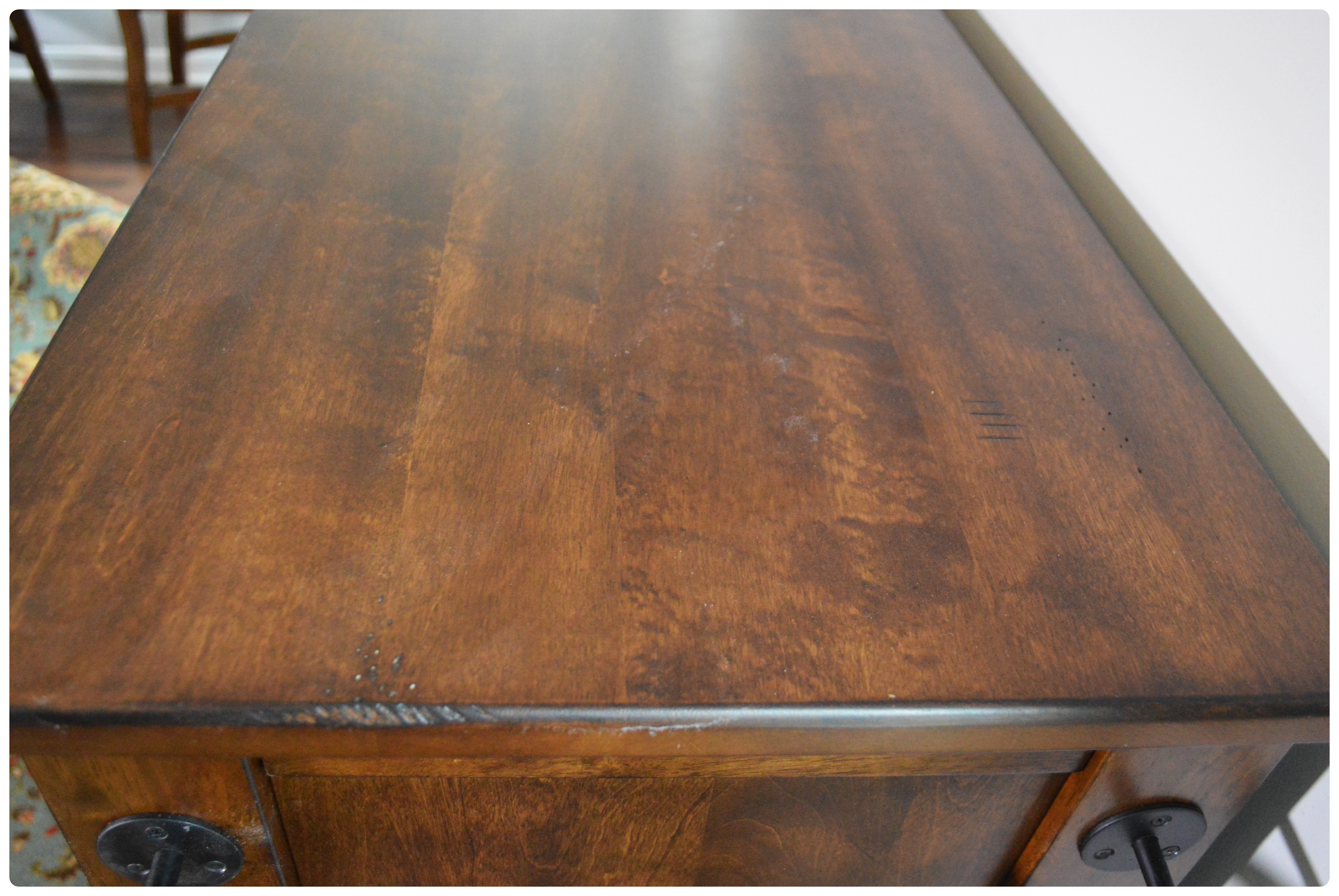 Great Veca Intl. Walnut Stained Distressed Wood Buffet