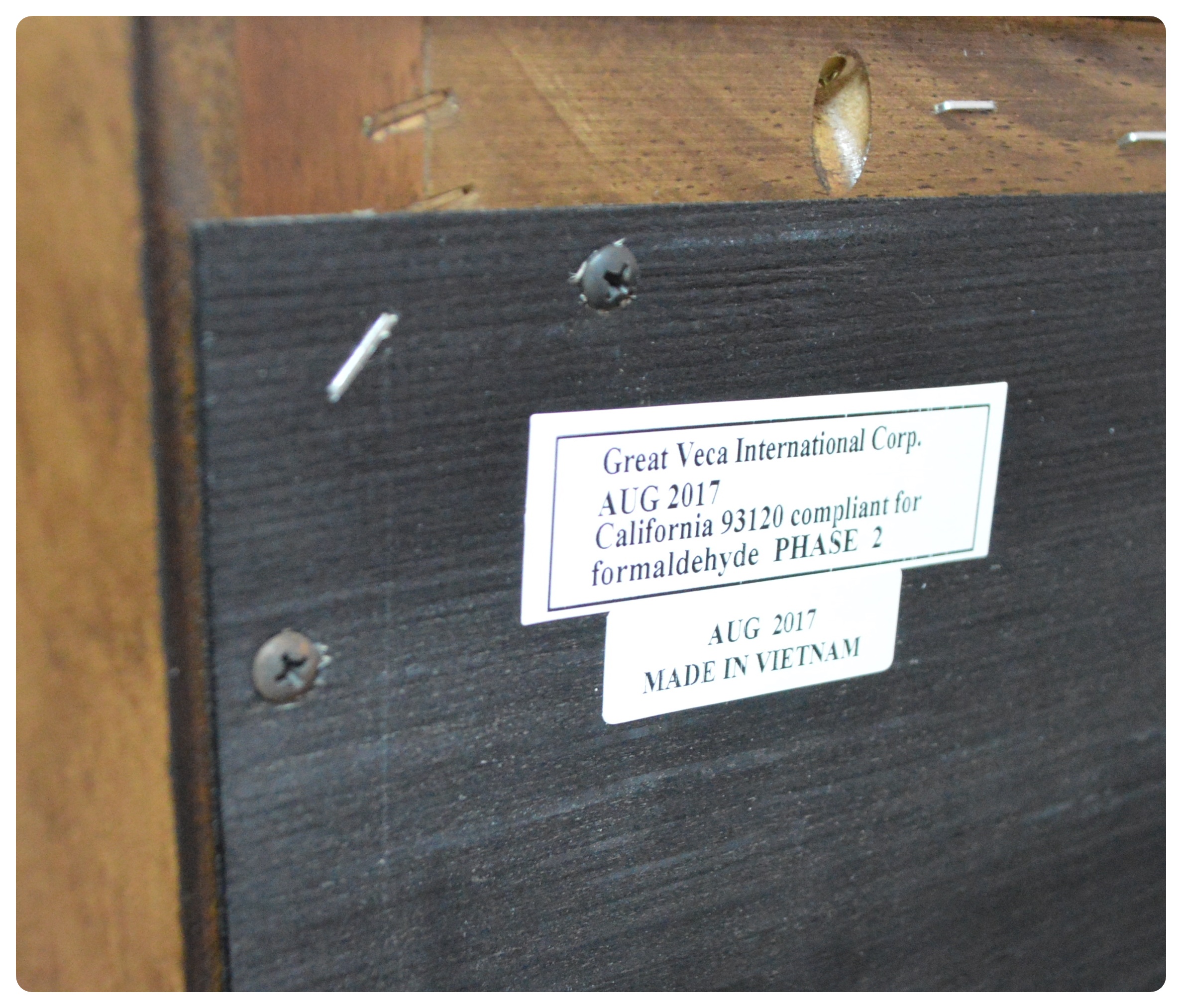 Great Veca Intl. Walnut Stained Distressed Wood Buffet