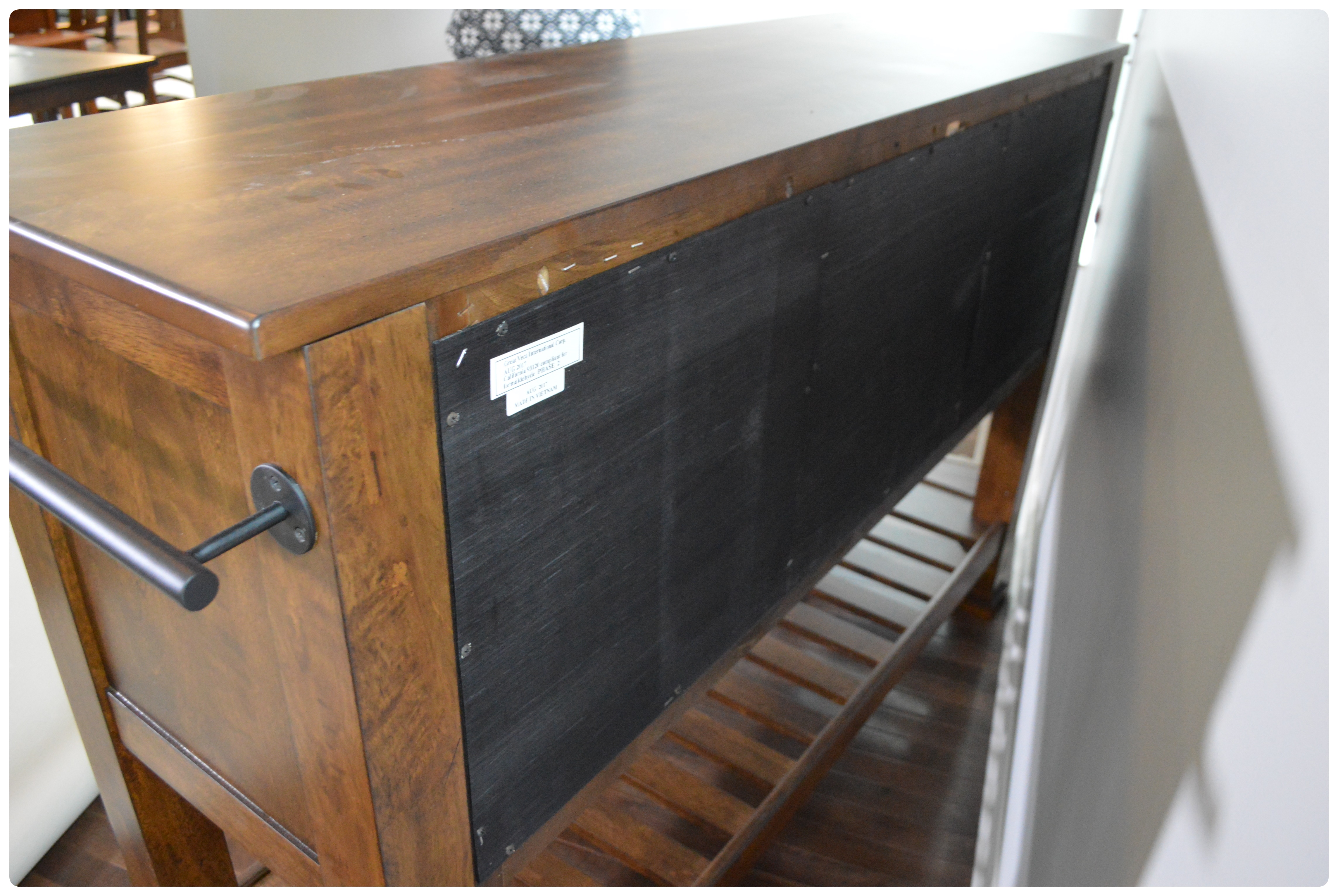 Great Veca Intl. Walnut Stained Distressed Wood Buffet