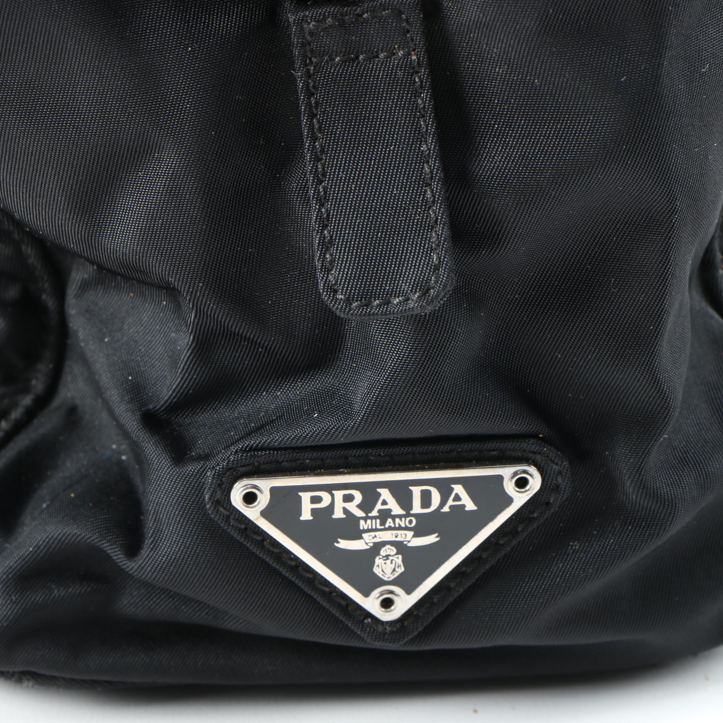 Prada Ring Handle Tote in Black Tessuto Nylon