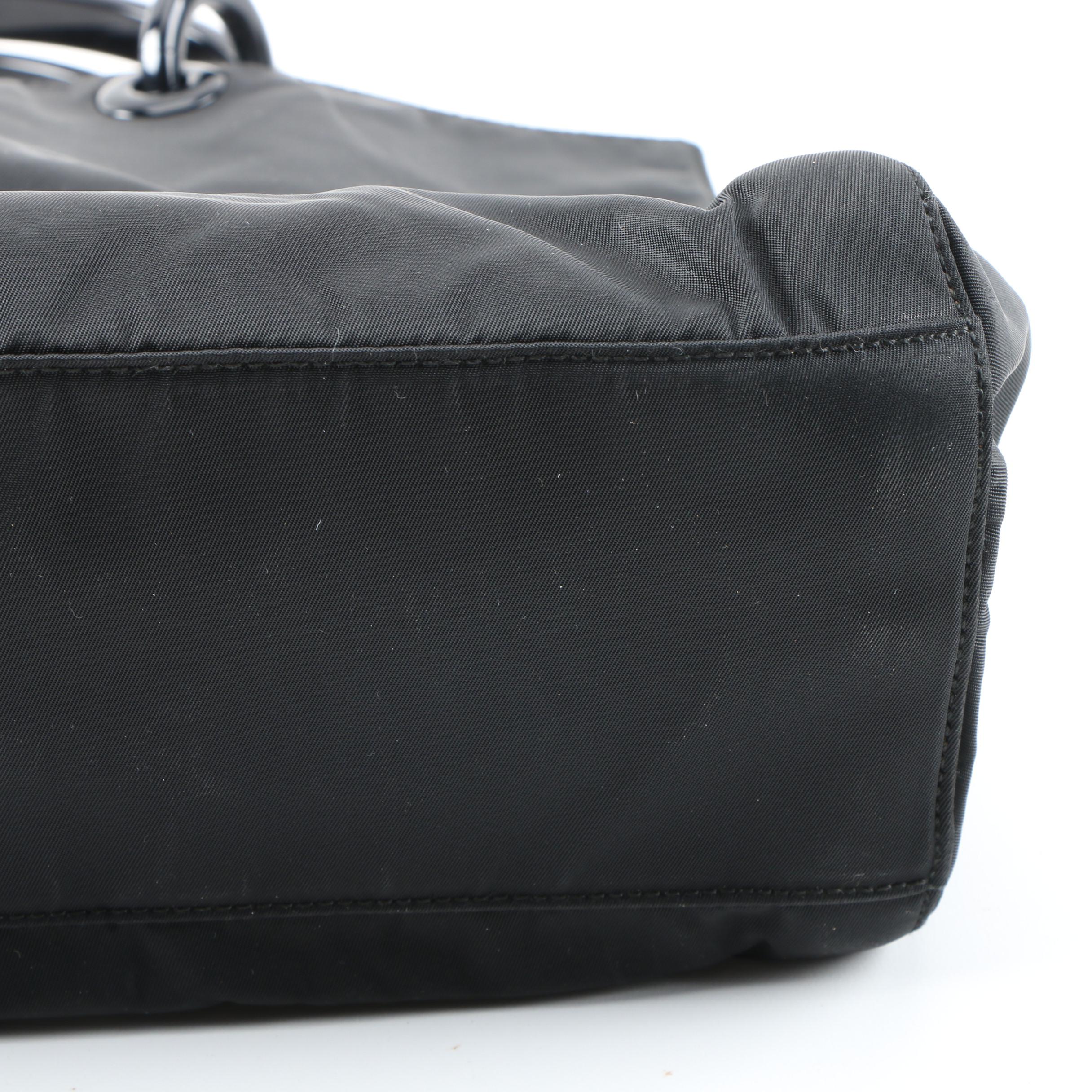 Prada Ring Handle Tote in Black Tessuto Nylon