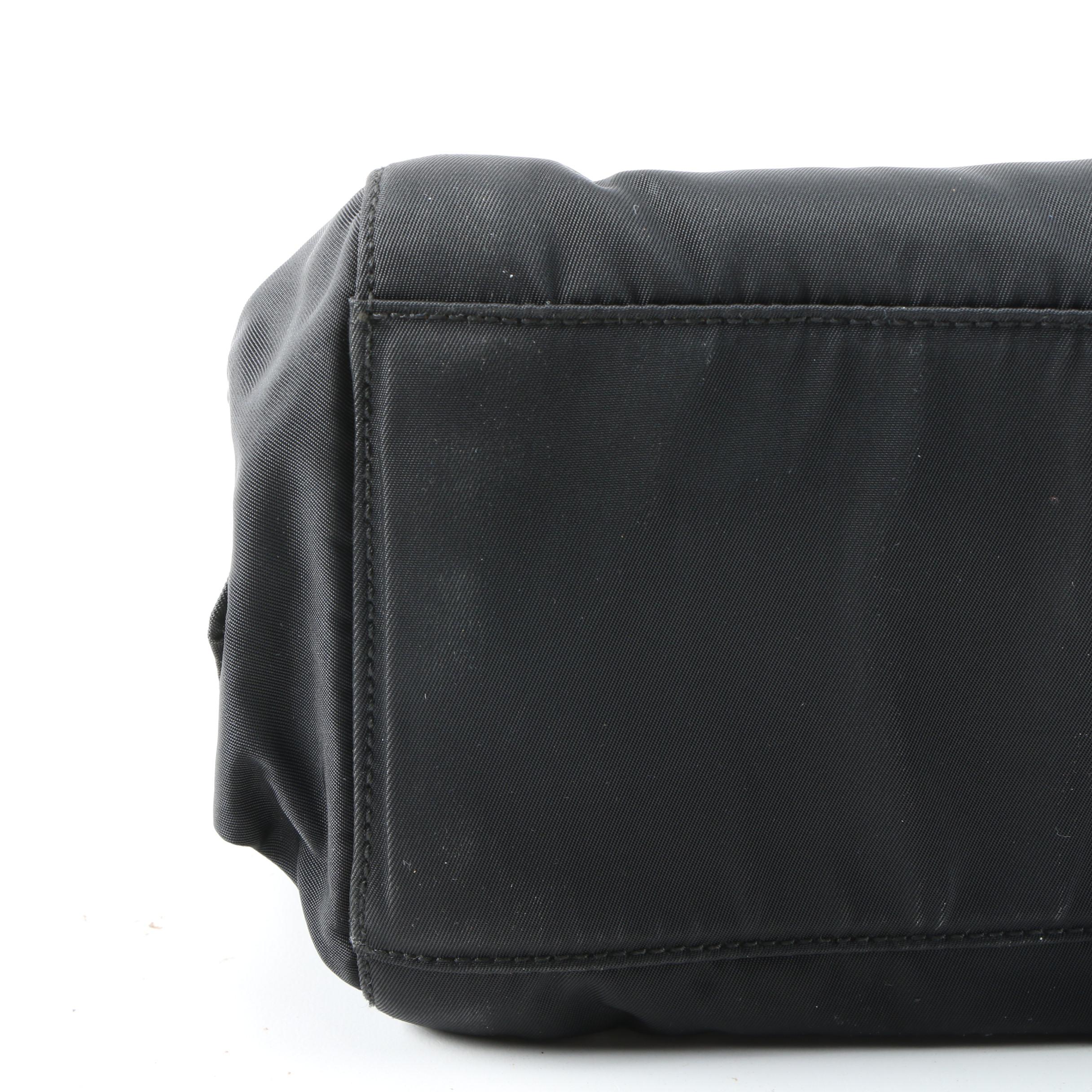 Prada Ring Handle Tote in Black Tessuto Nylon