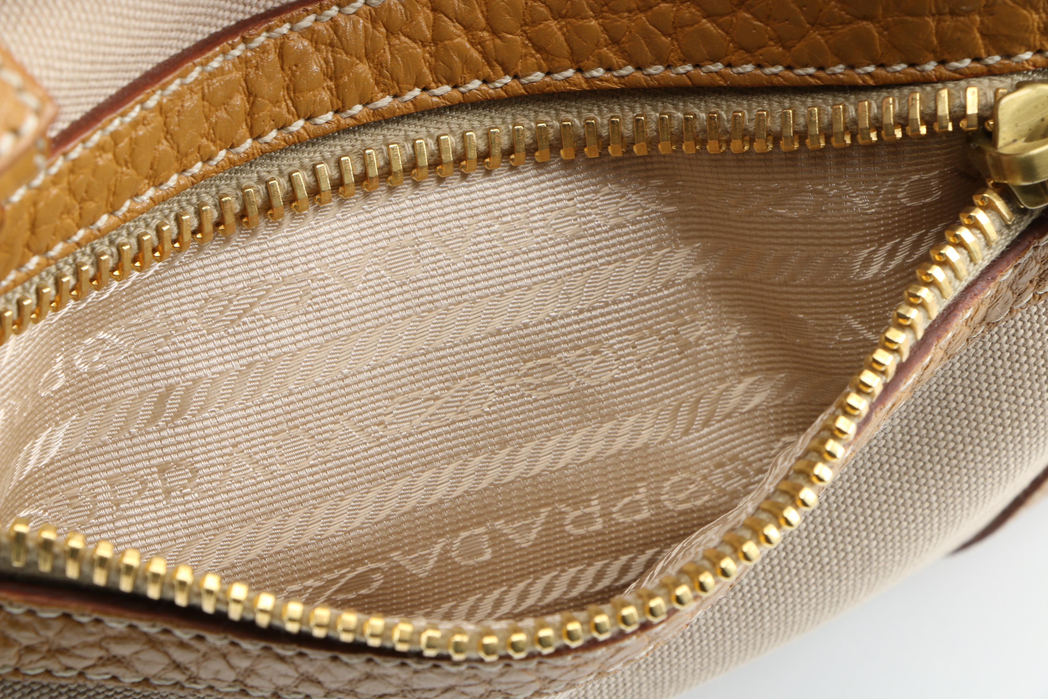 Prada Canapa and Berlino Satchel with Chain Link and Leather Straps