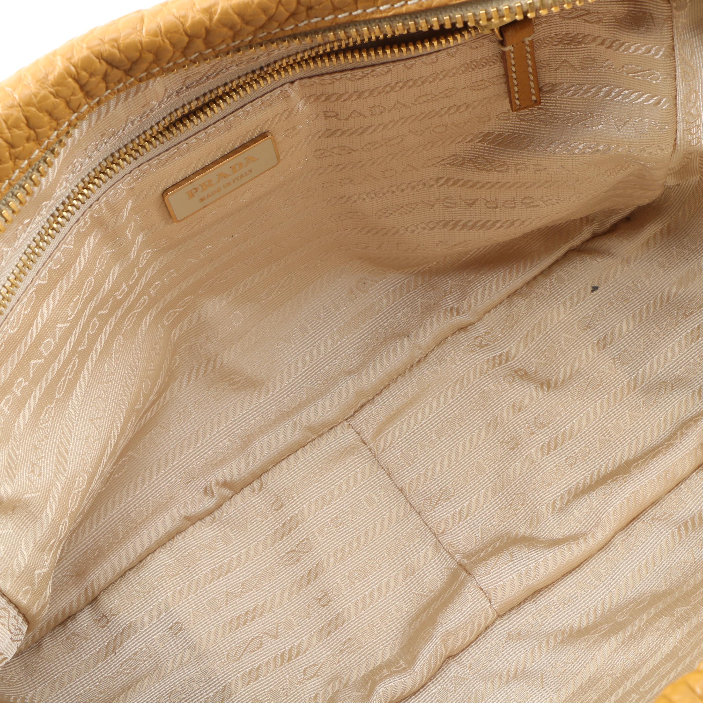 Prada Canapa and Berlino Satchel with Chain Link and Leather Straps