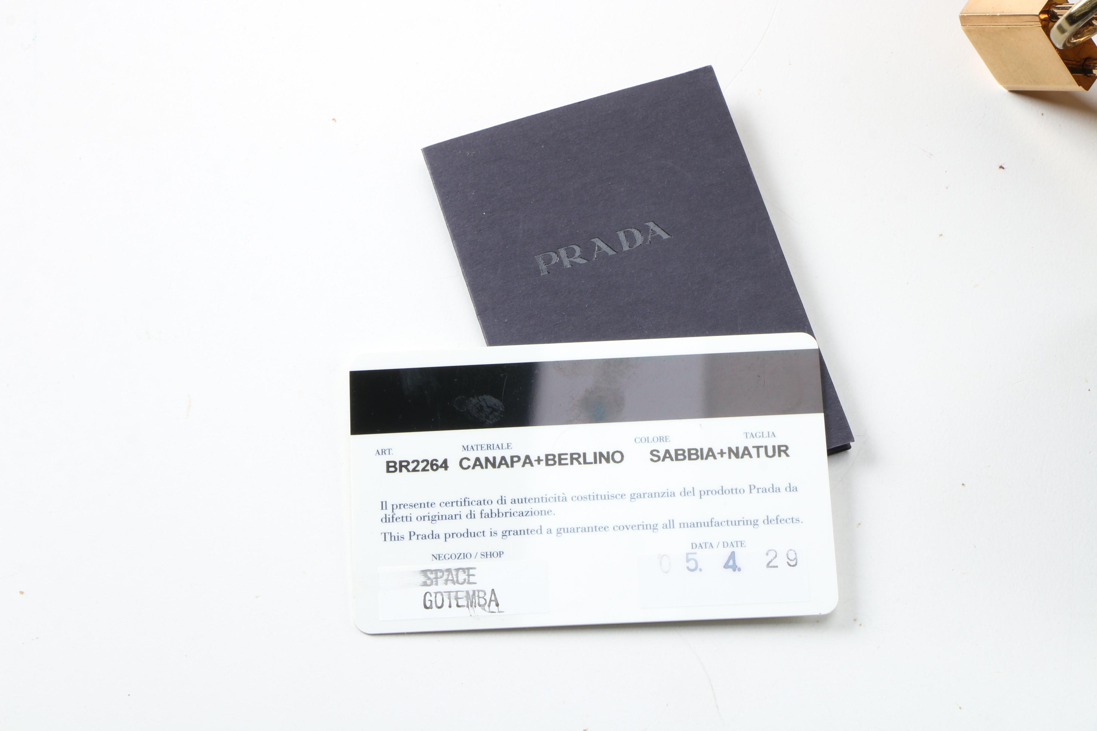 Prada Canapa and Berlino Satchel with Chain Link and Leather Straps