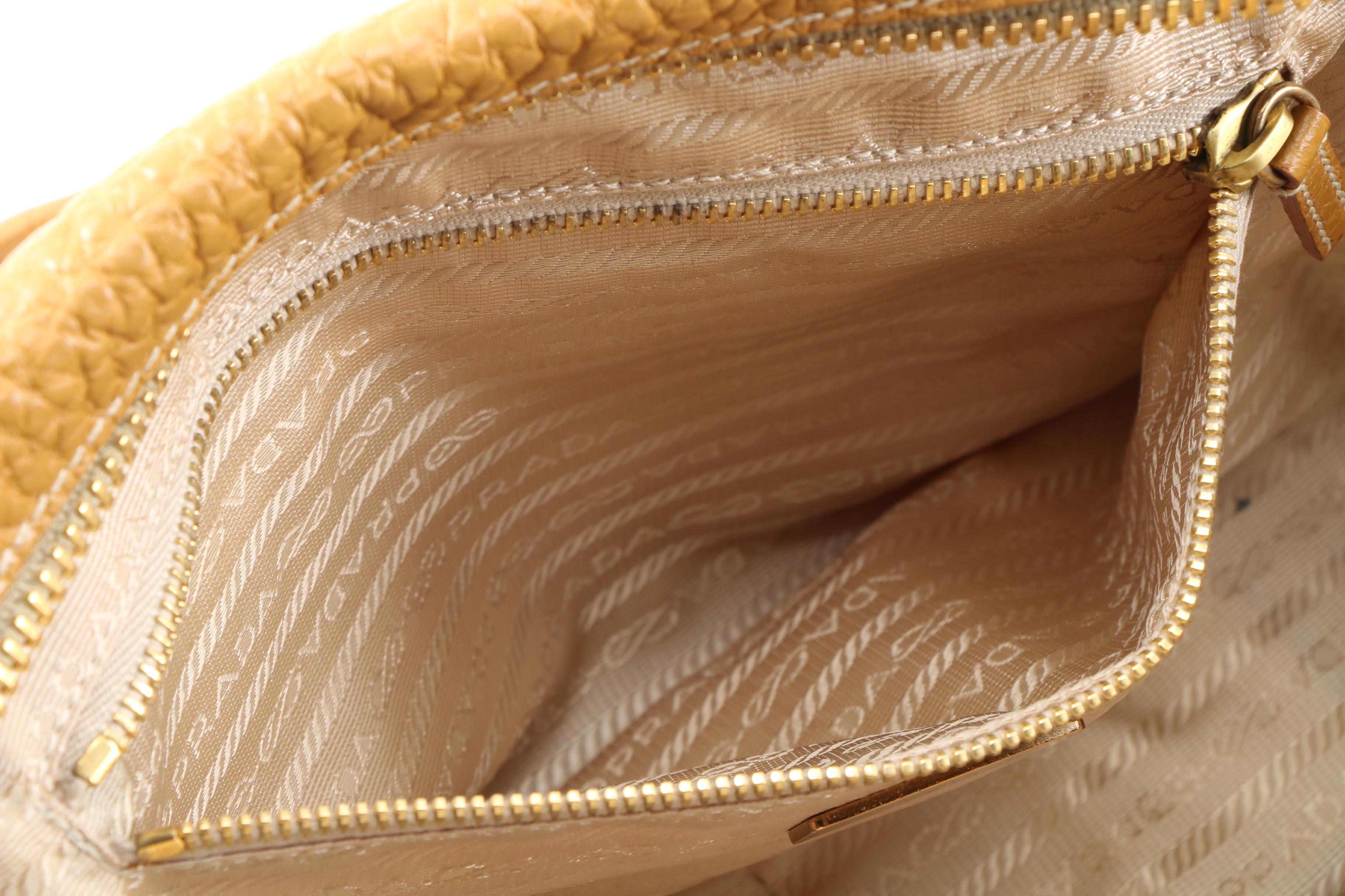 Prada Canapa and Berlino Satchel with Chain Link and Leather Straps