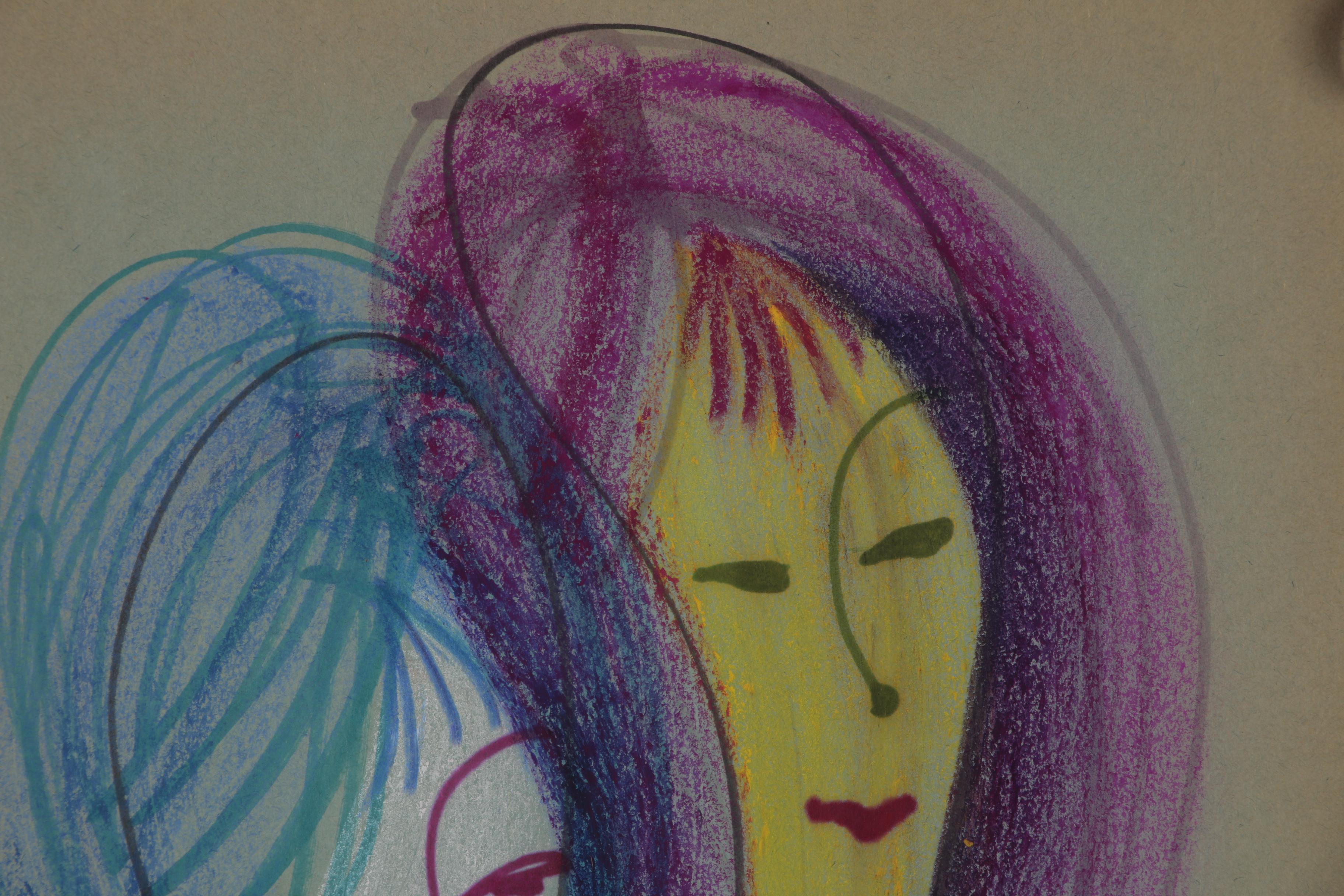 Franklin Folger Ink and Pastel Drawings of Female Figures