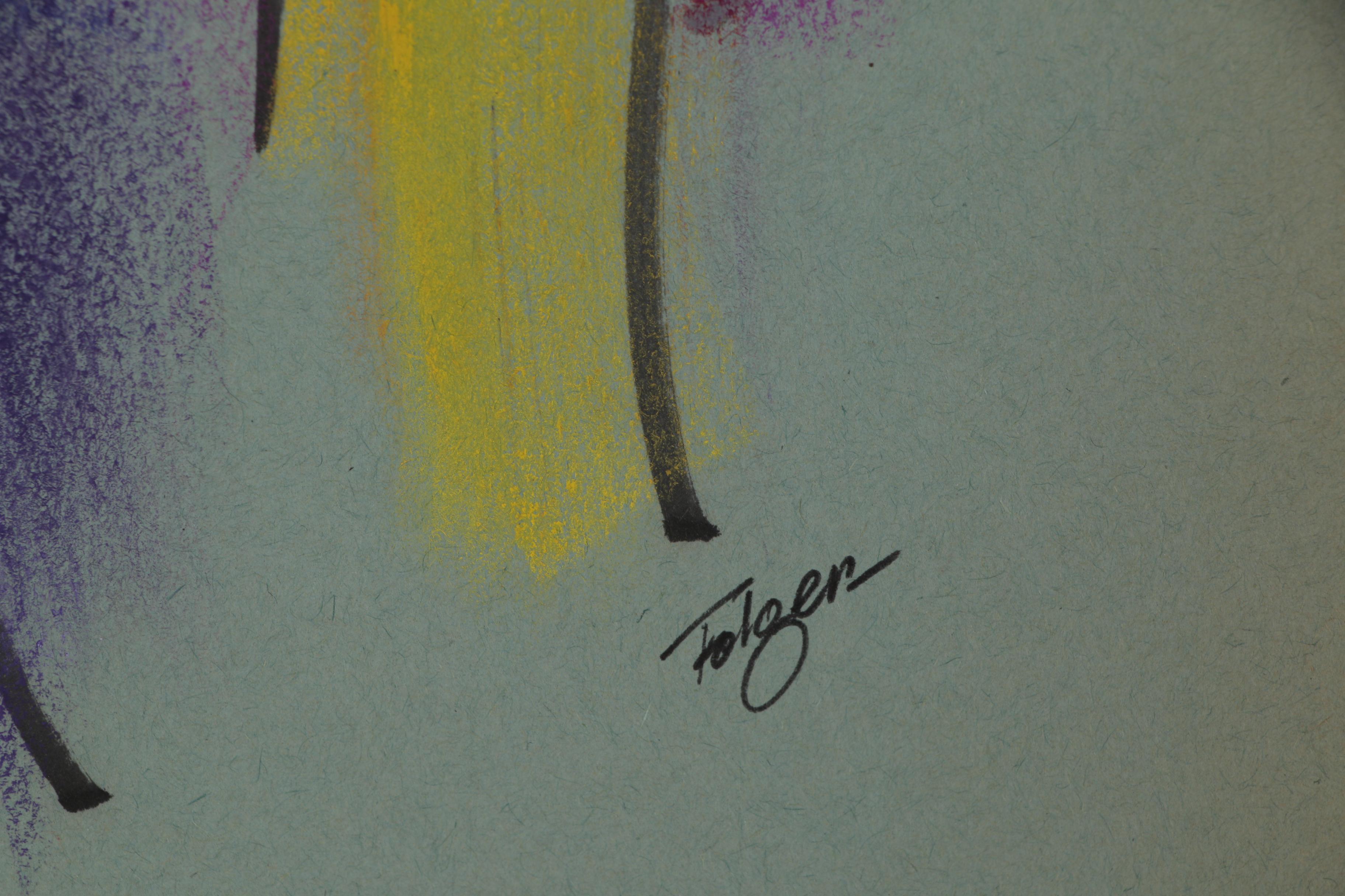 Franklin Folger Ink and Pastel Drawings of Female Figures