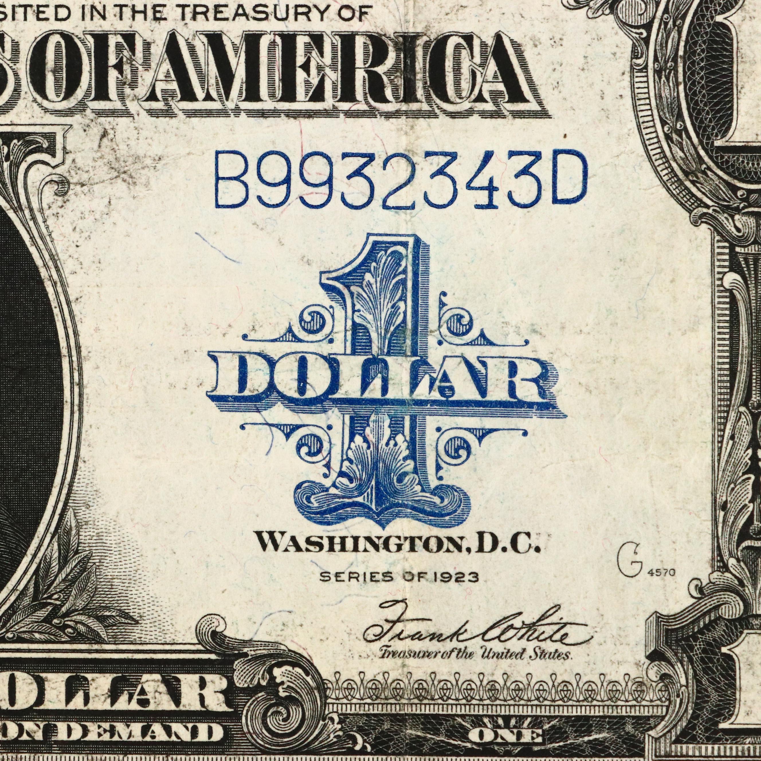 Set of Five Large Format Obsolete Antique U.S. Banknotes