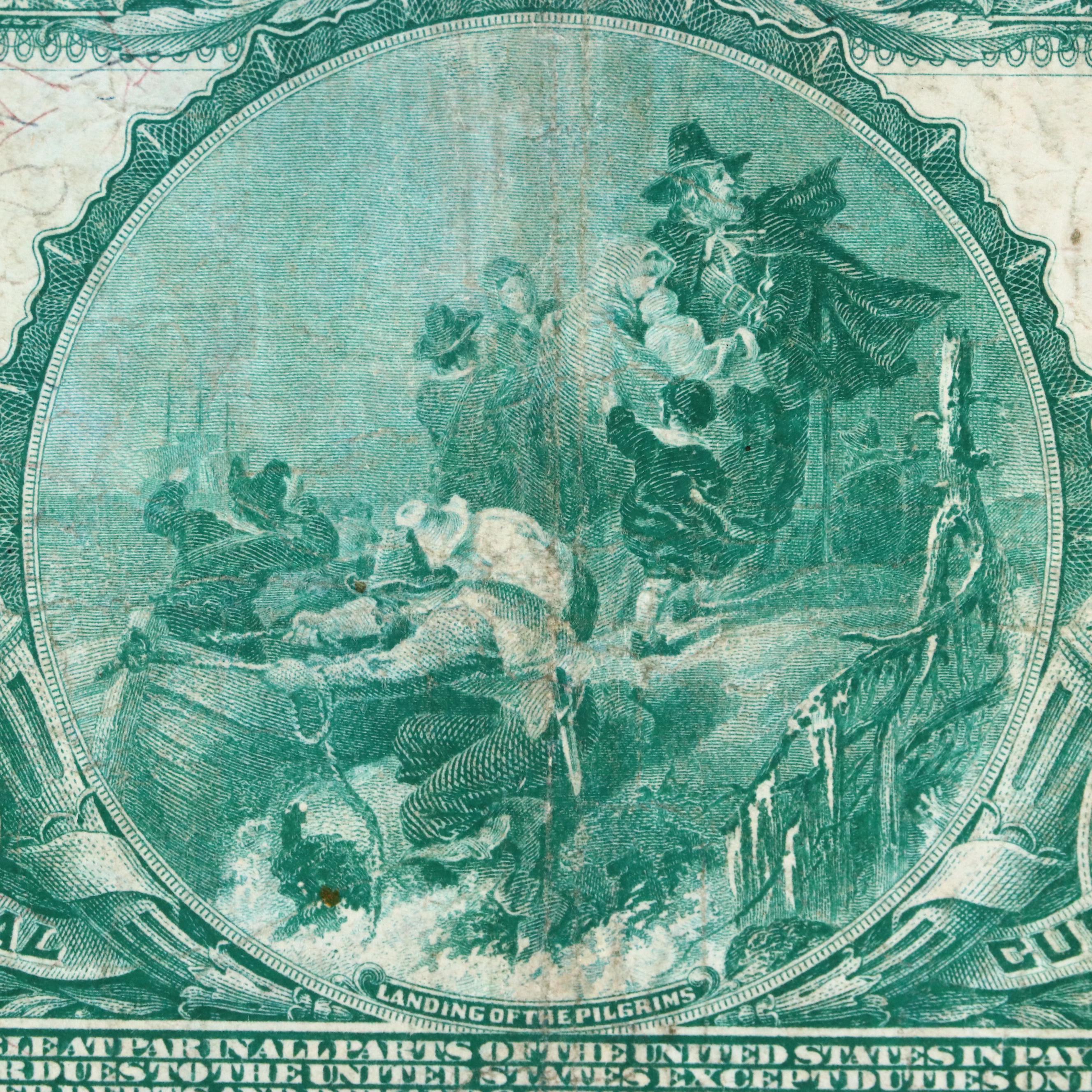 Set of Five Large Format Obsolete Antique U.S. Banknotes