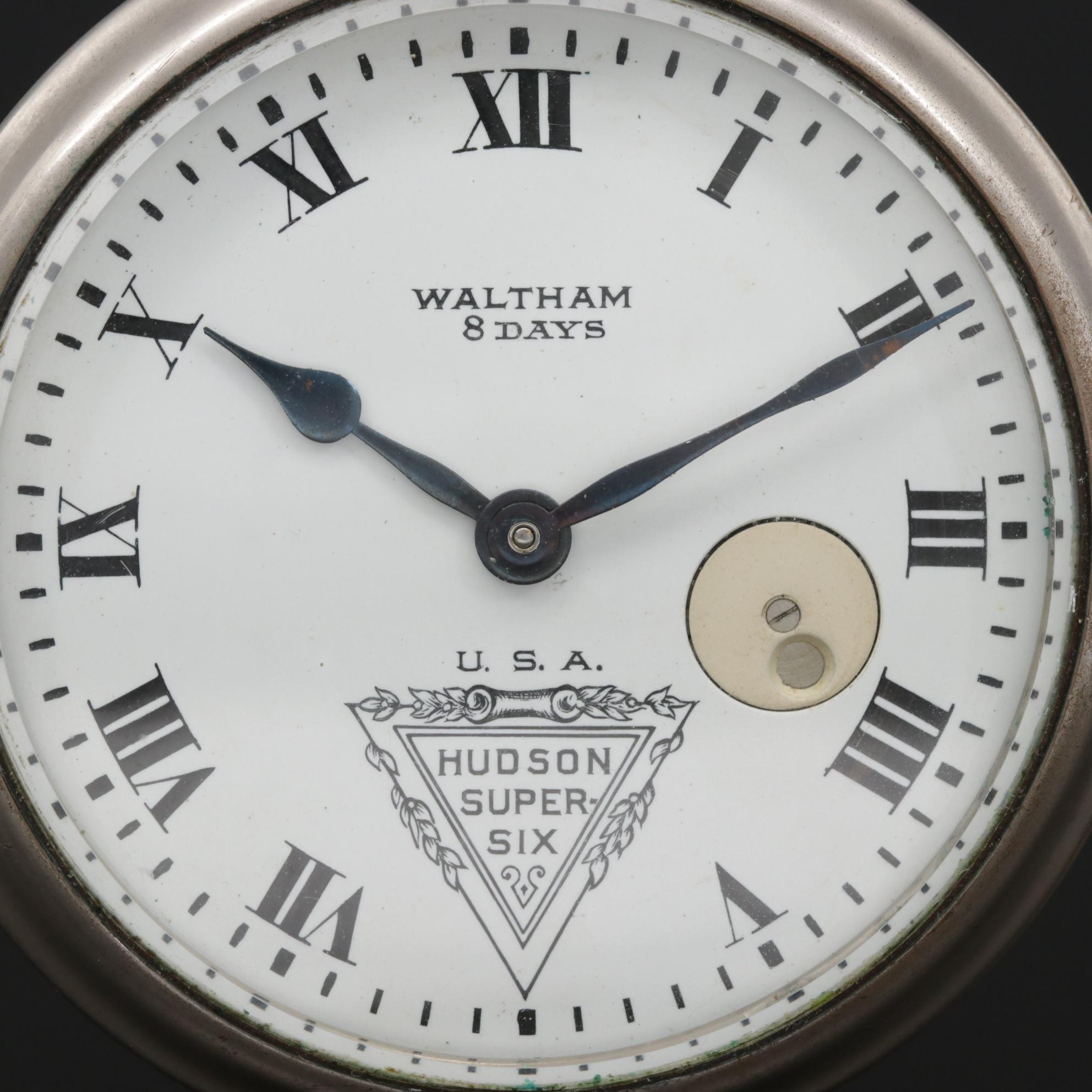 Antique Waltham 8 Days Auto Clock for Hudson Super Six, Circa 1919