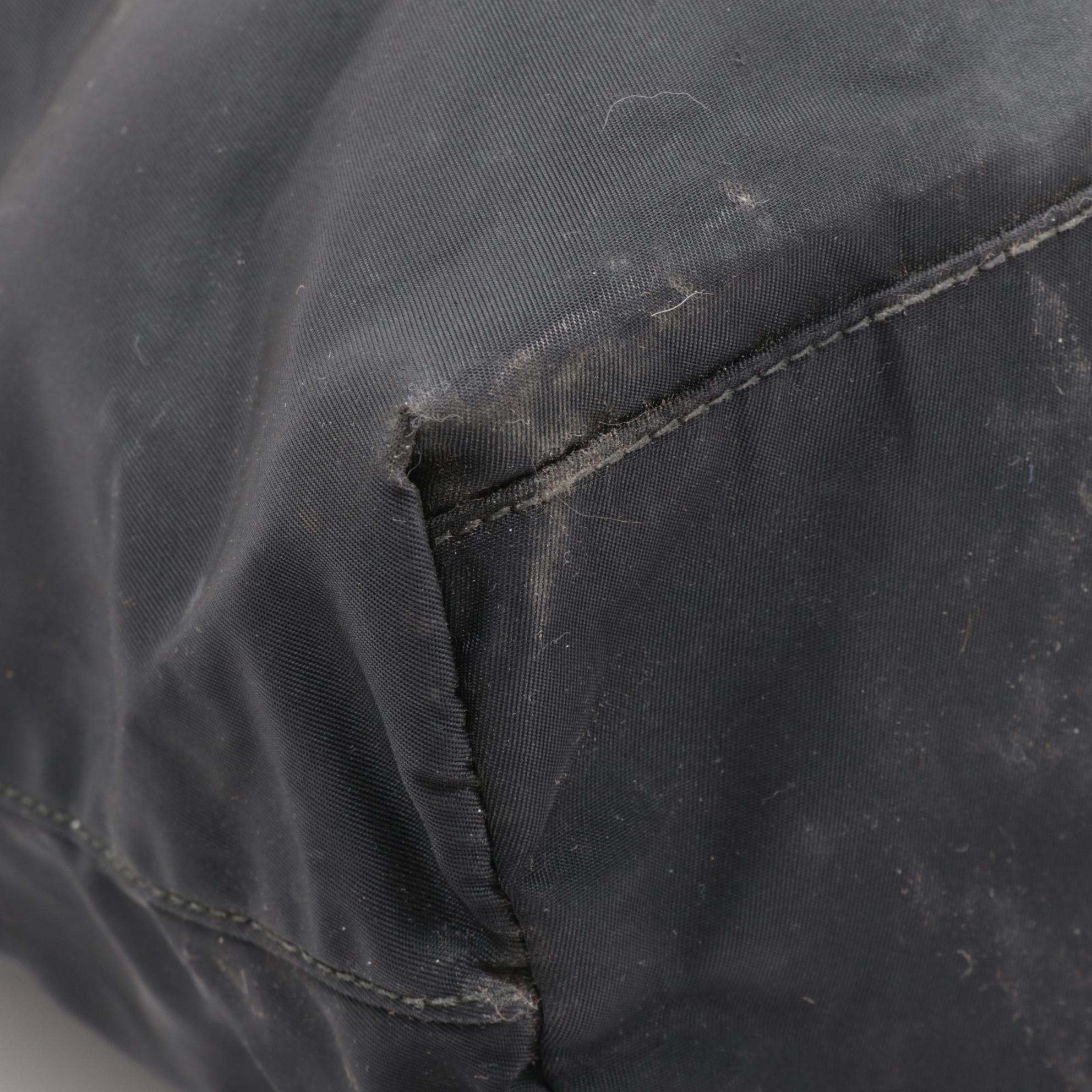 Prada Tessuto Nylon and Leather Tote Bag in Black