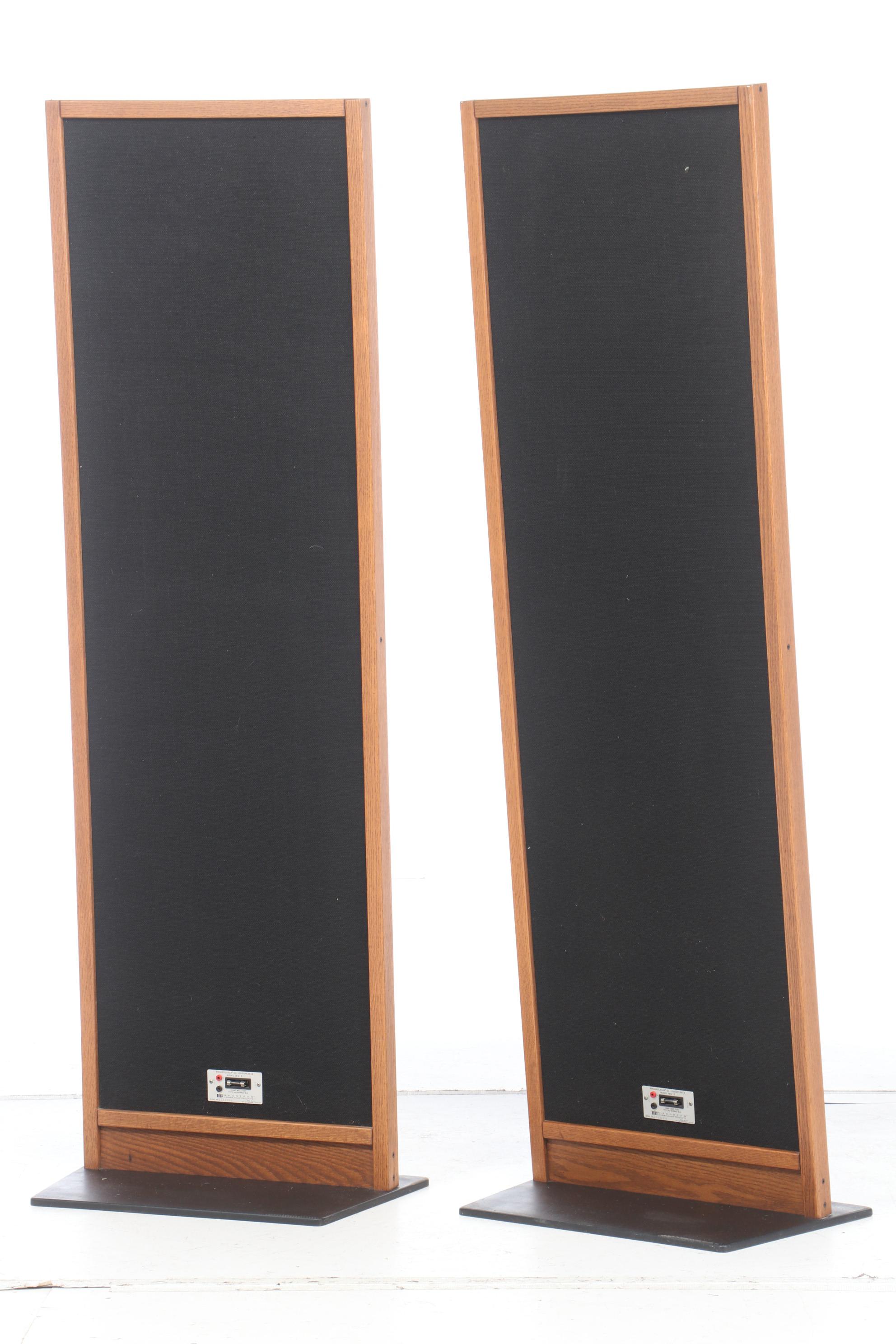 Magnaplanar Magnaplan MG-II Oak Framed Flat Panel Speakers, 1970s