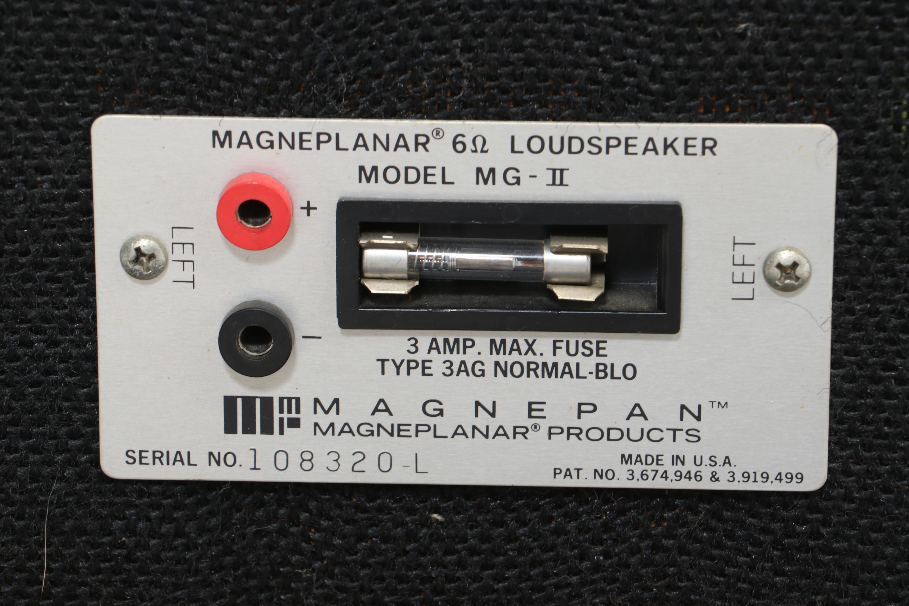 Magnaplanar Magnaplan MG-II Oak Framed Flat Panel Speakers, 1970s