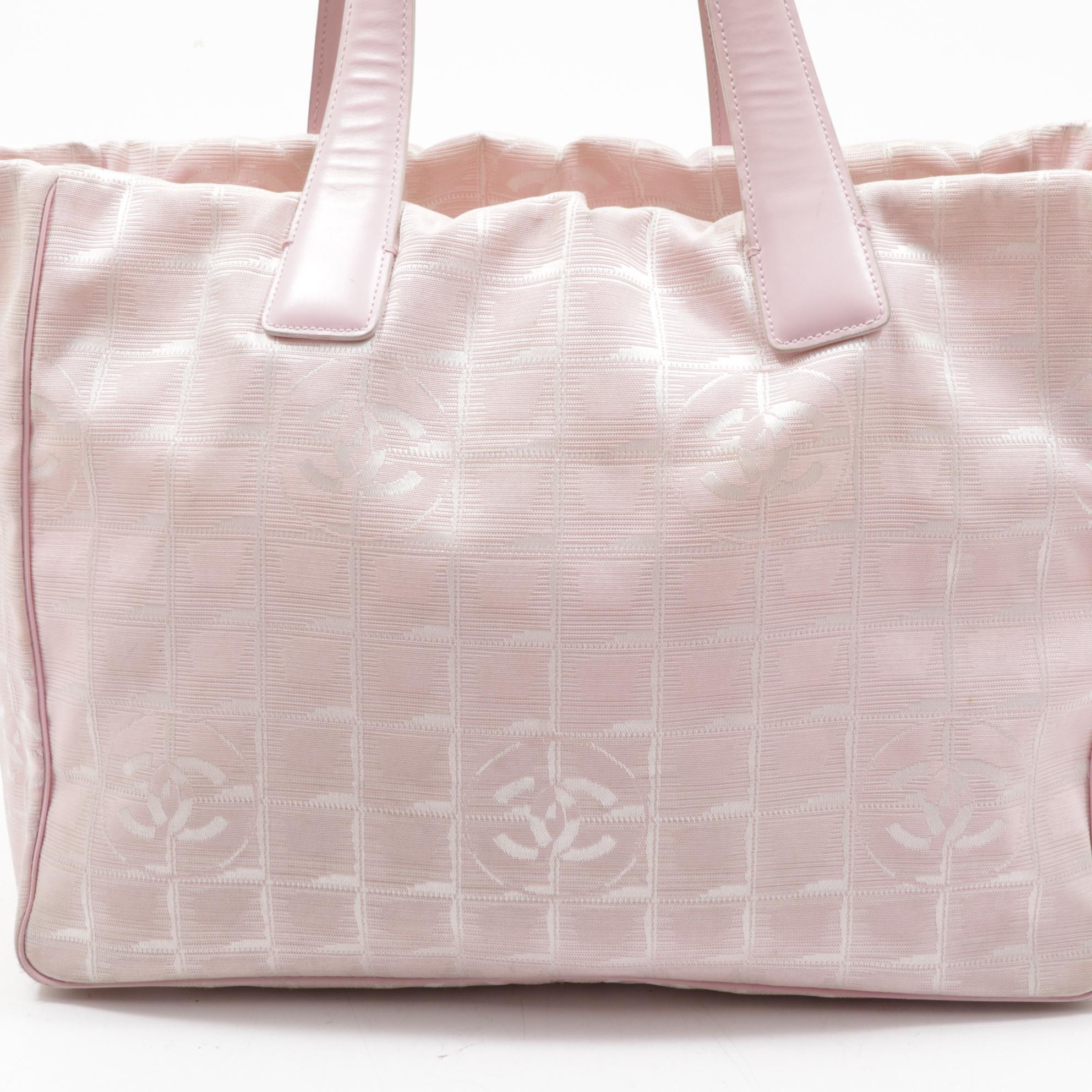 Chanel Travel Line Tote Bag in Pink CC Logo Nylon and Leather | EBTH