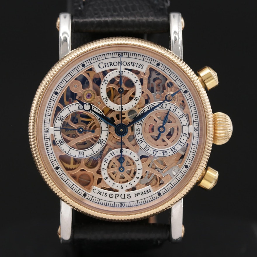 Chronoswiss Sirius Opus Skeleton 18K Gold and Stainless Steel Chronograph Watch