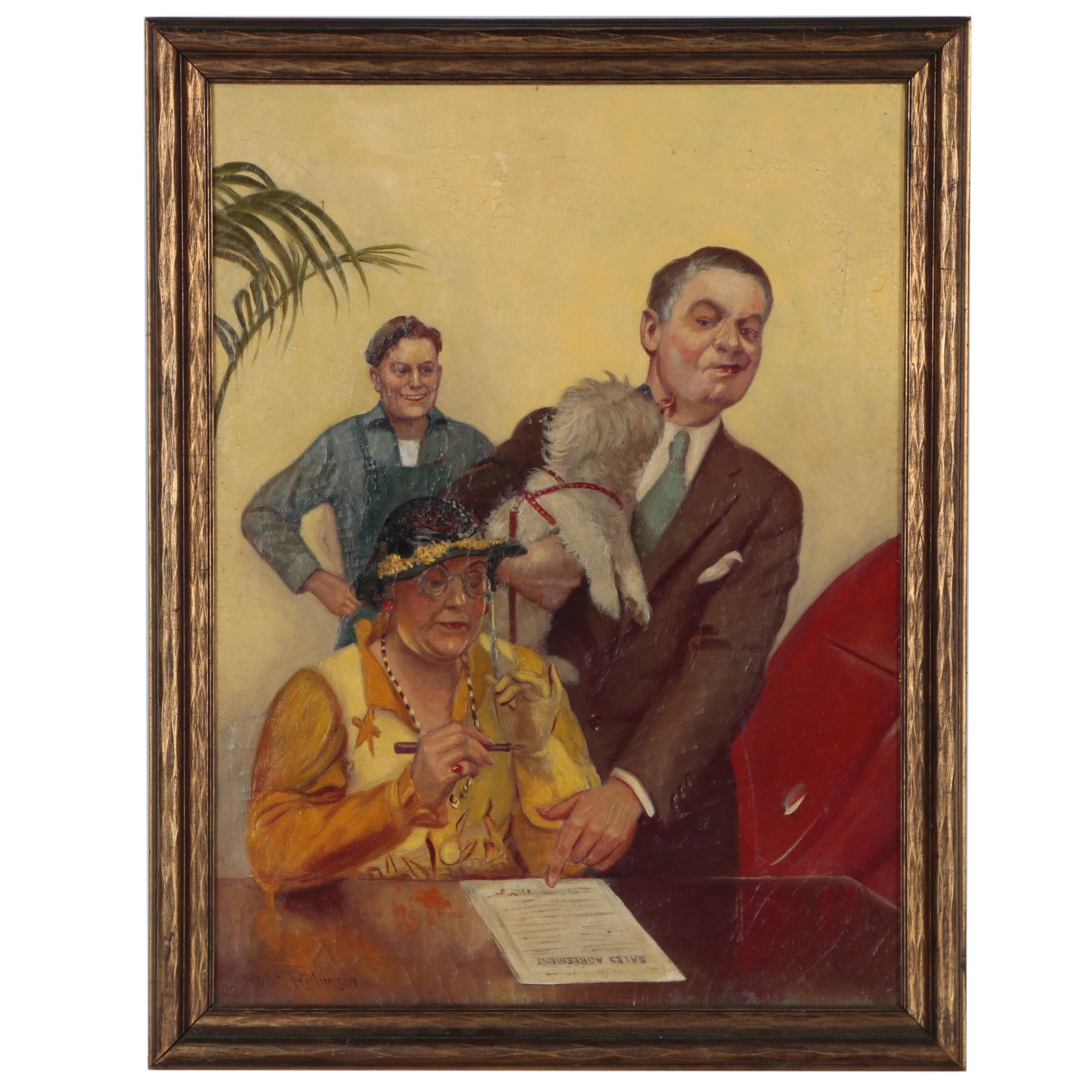 Robert Robinson Preliminary Oil Illustration with 1934 "Motor" Magazine