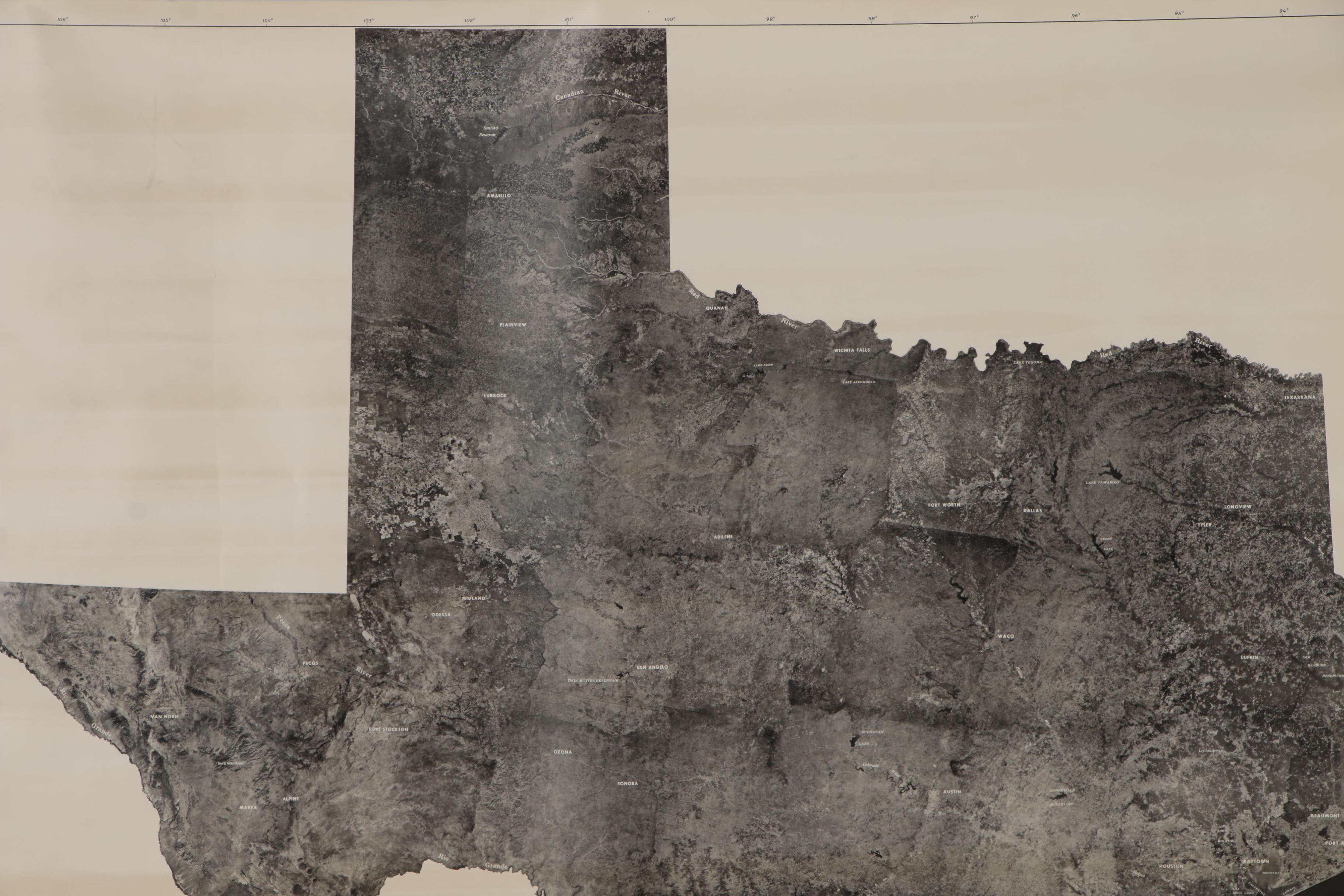 Satellite Mosaic Image of the State of Texas, 1974