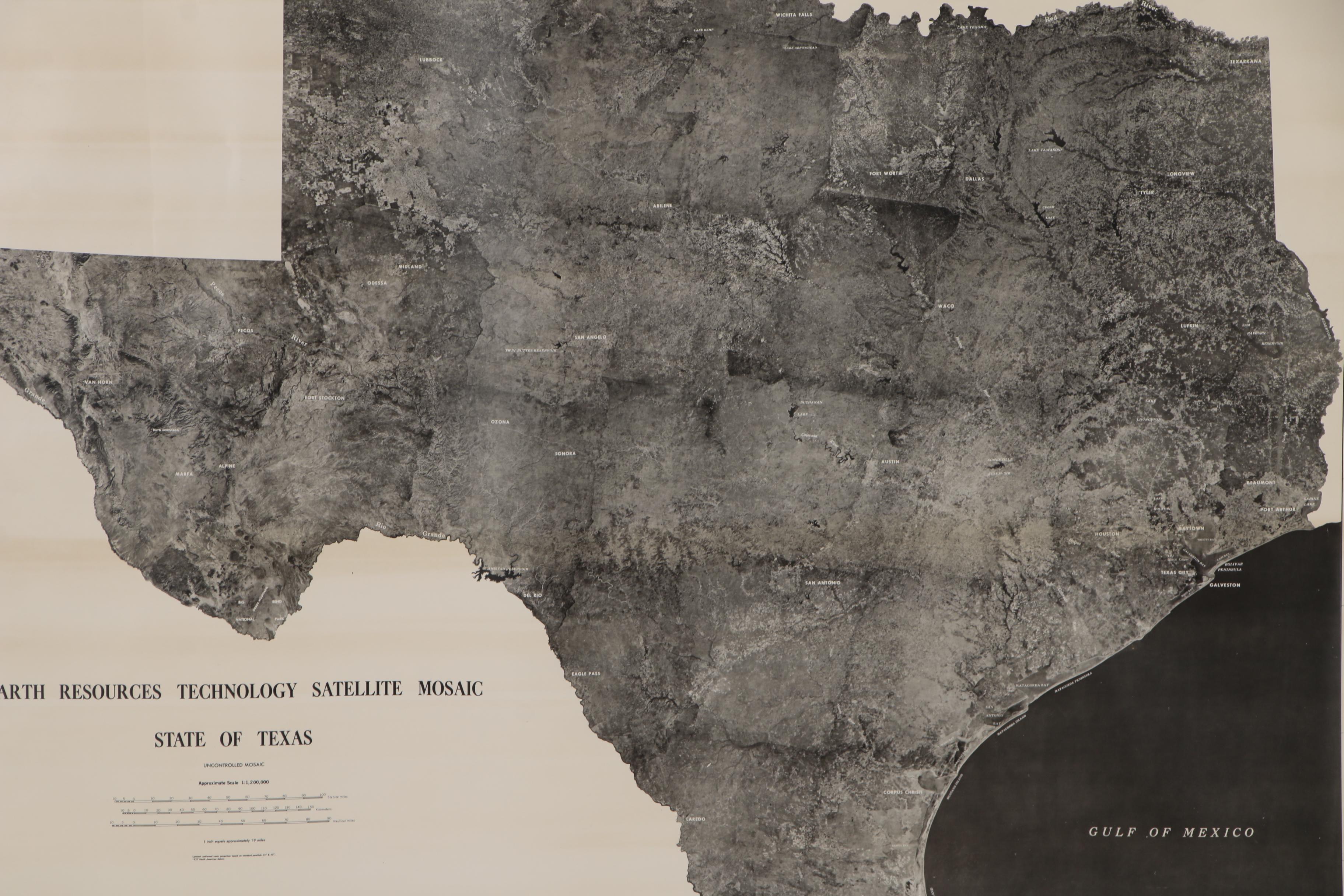 Satellite Mosaic Image of the State of Texas, 1974