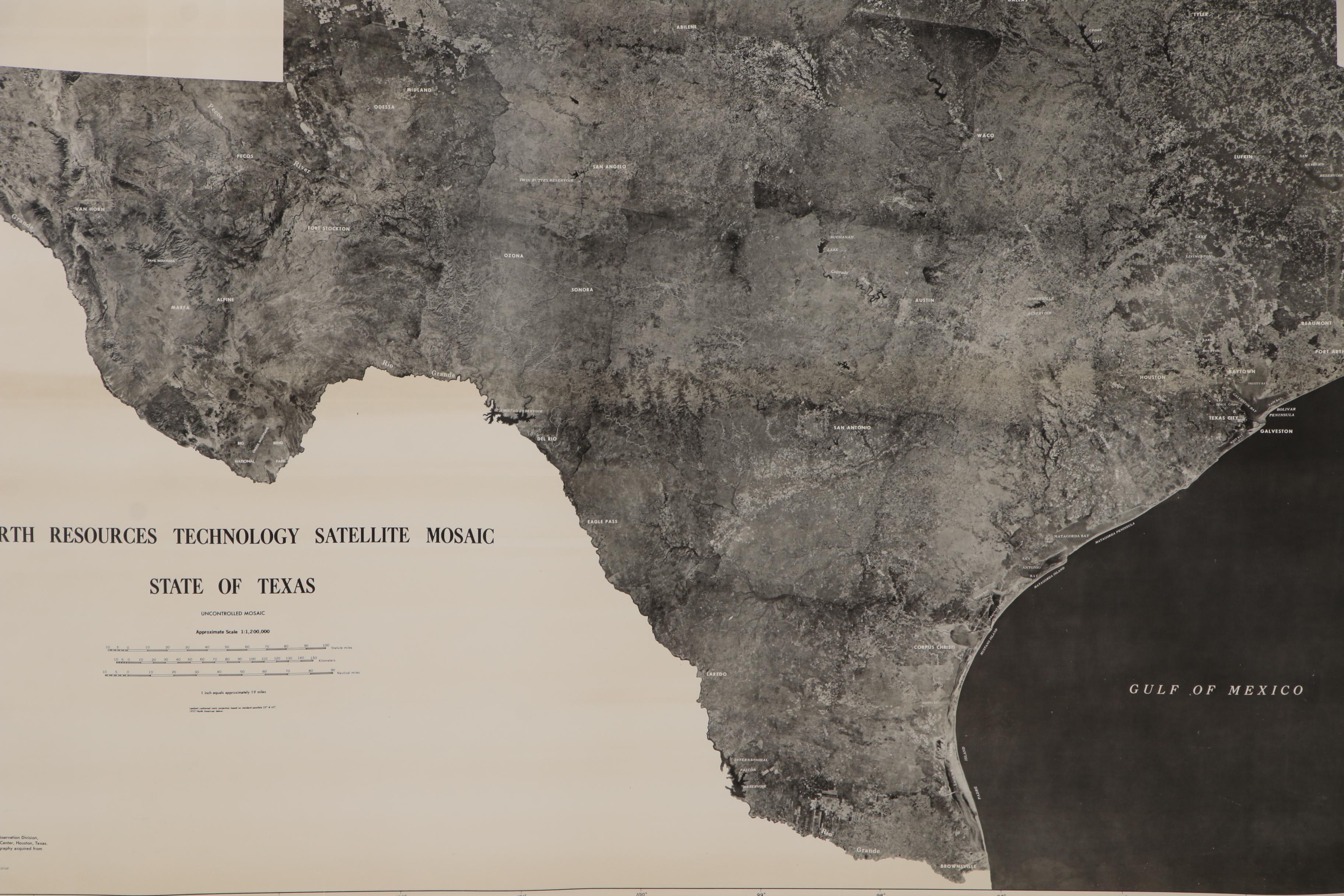 Satellite Mosaic Image of the State of Texas, 1974