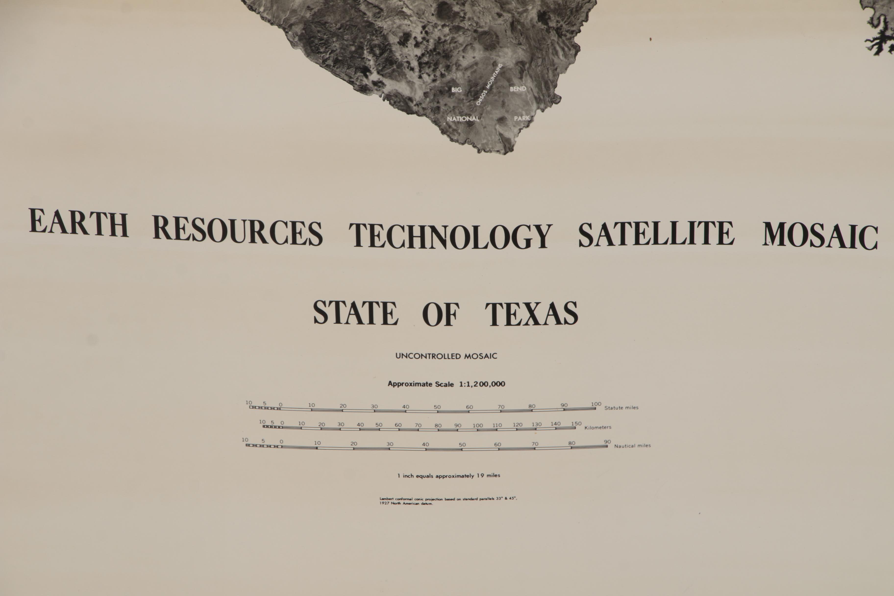 Satellite Mosaic Image of the State of Texas, 1974