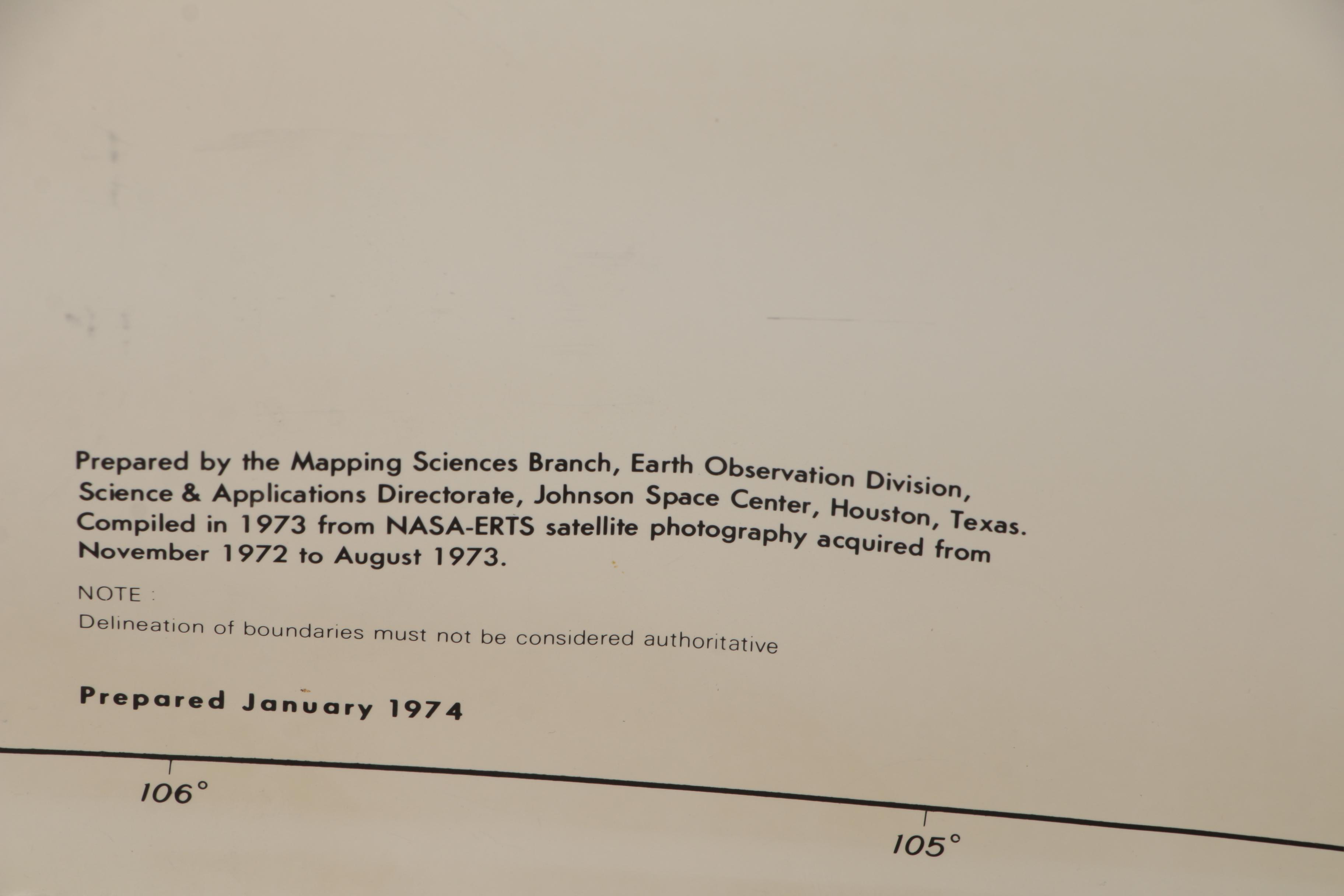 Satellite Mosaic Image of the State of Texas, 1974