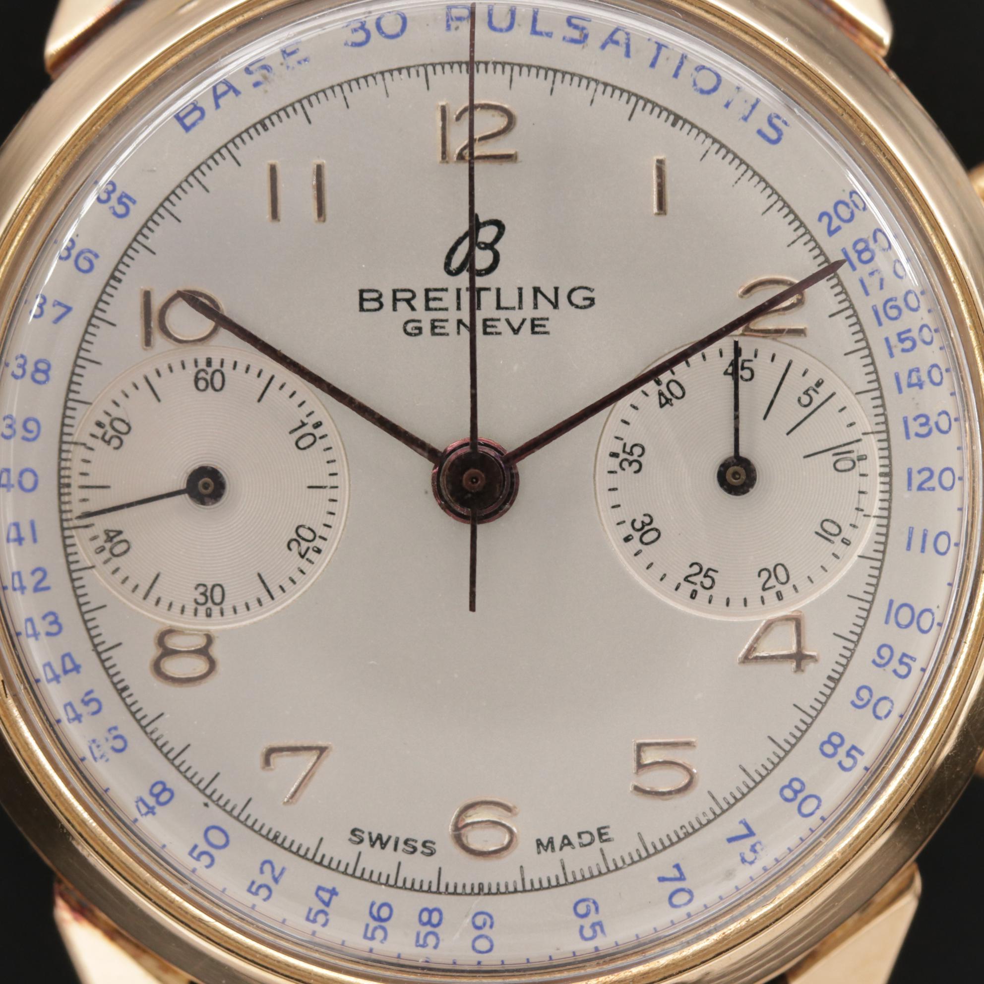 Vintage Breitling 18K Yellow Gold Watch