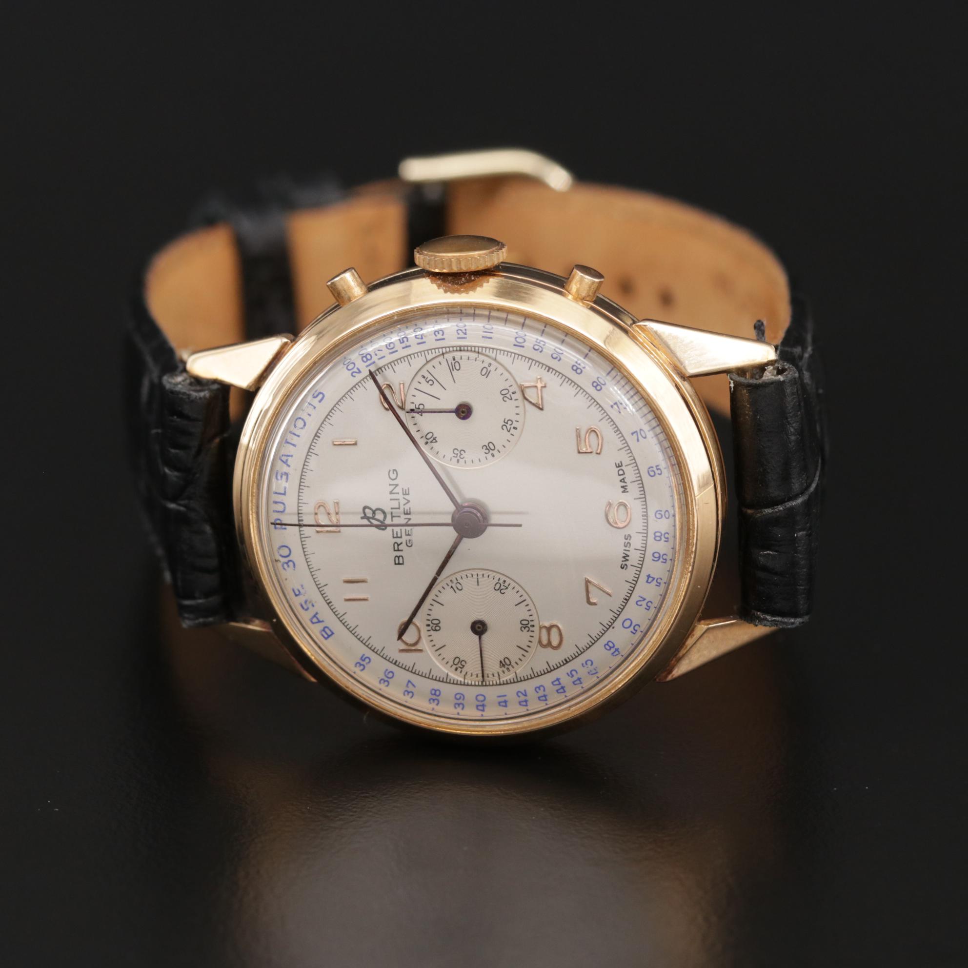 Vintage Breitling 18K Yellow Gold Watch