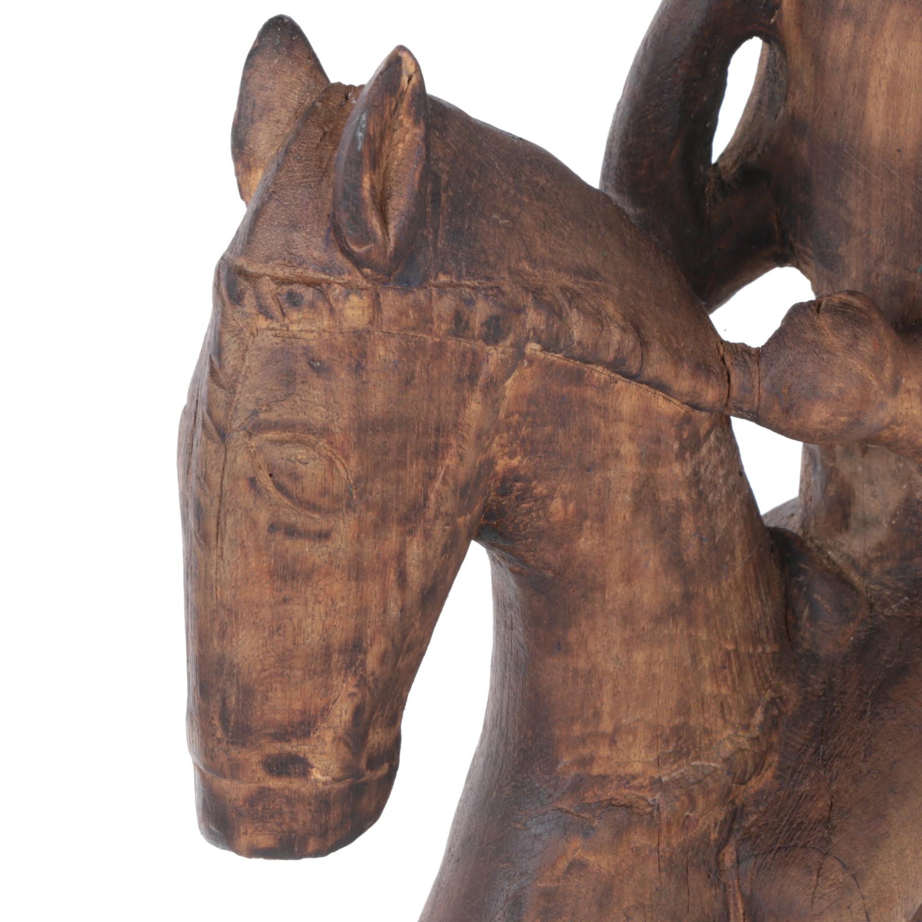 Dogon Style Wooden Horseman, Late 20th Century
