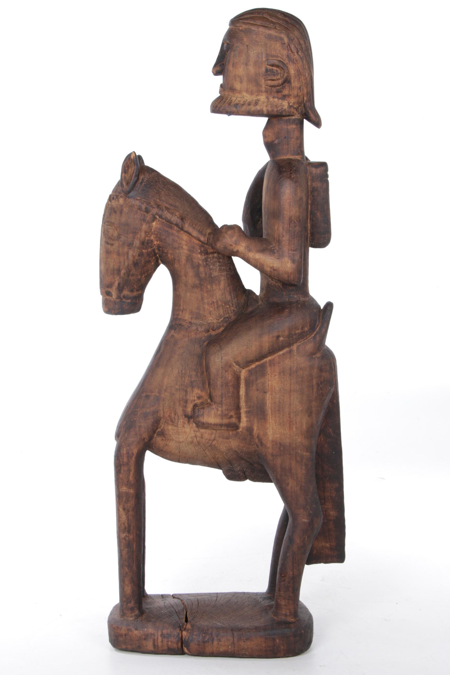 Dogon Style Wooden Horseman, Late 20th Century